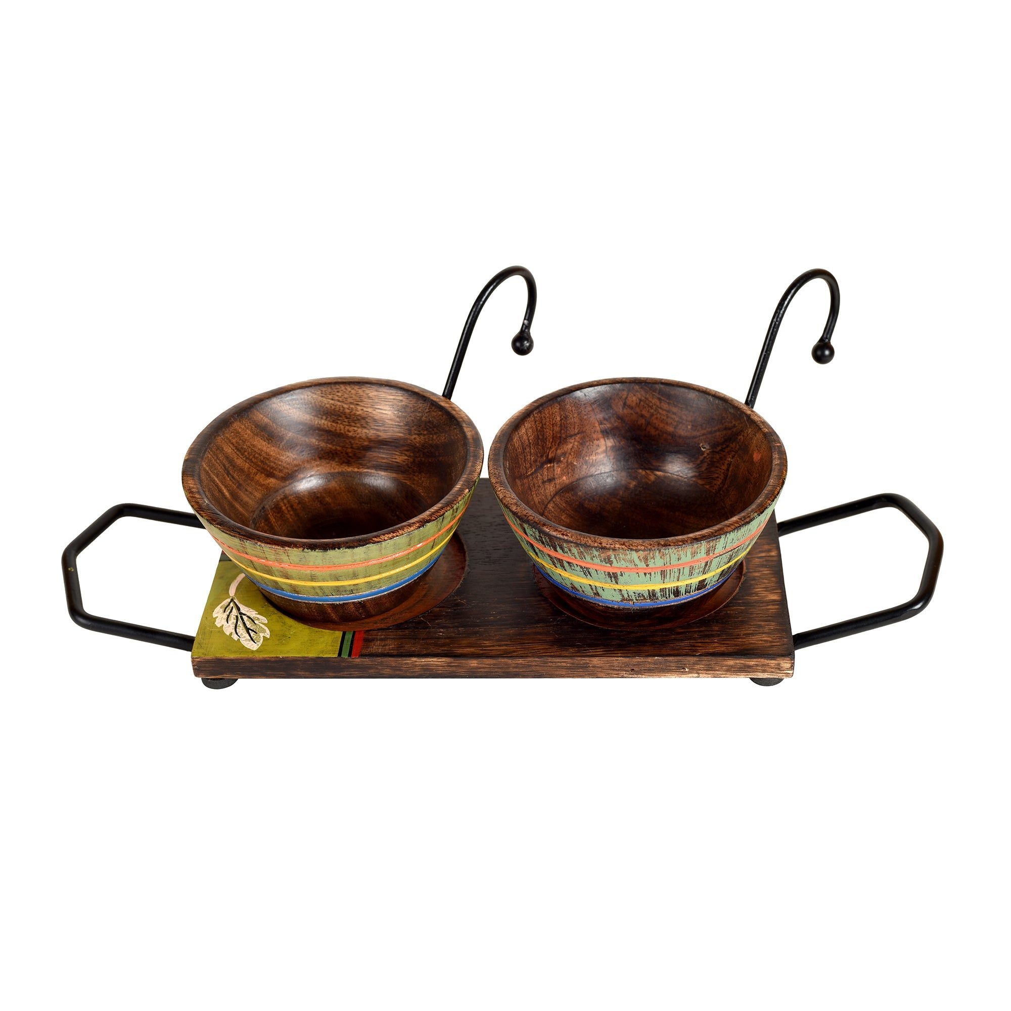 ART CREATIONS BY SUMAN SONTHALIA Brown - Hook-ed Snack Bowls So2 with rectangular Tray (small) (13.5x4.5x4.5) - view 2
