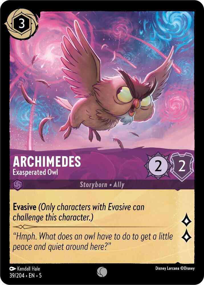 204 shimmering skies – Lorcana Archimedes - Exasperated Owl - 39/204 [Shimmering Skies] [Non-Foil]