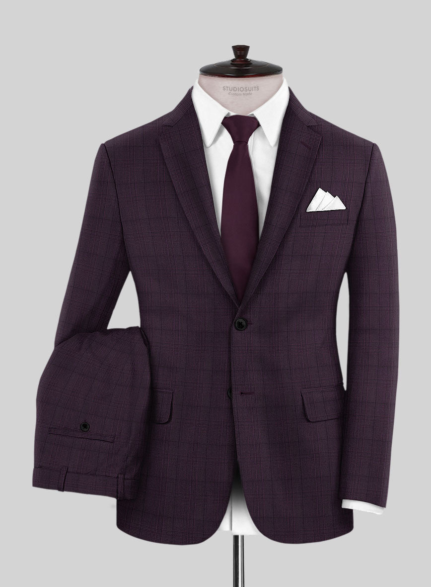 StudioSuits Napolean Xina Tartan Purple Wool Suit - view 2