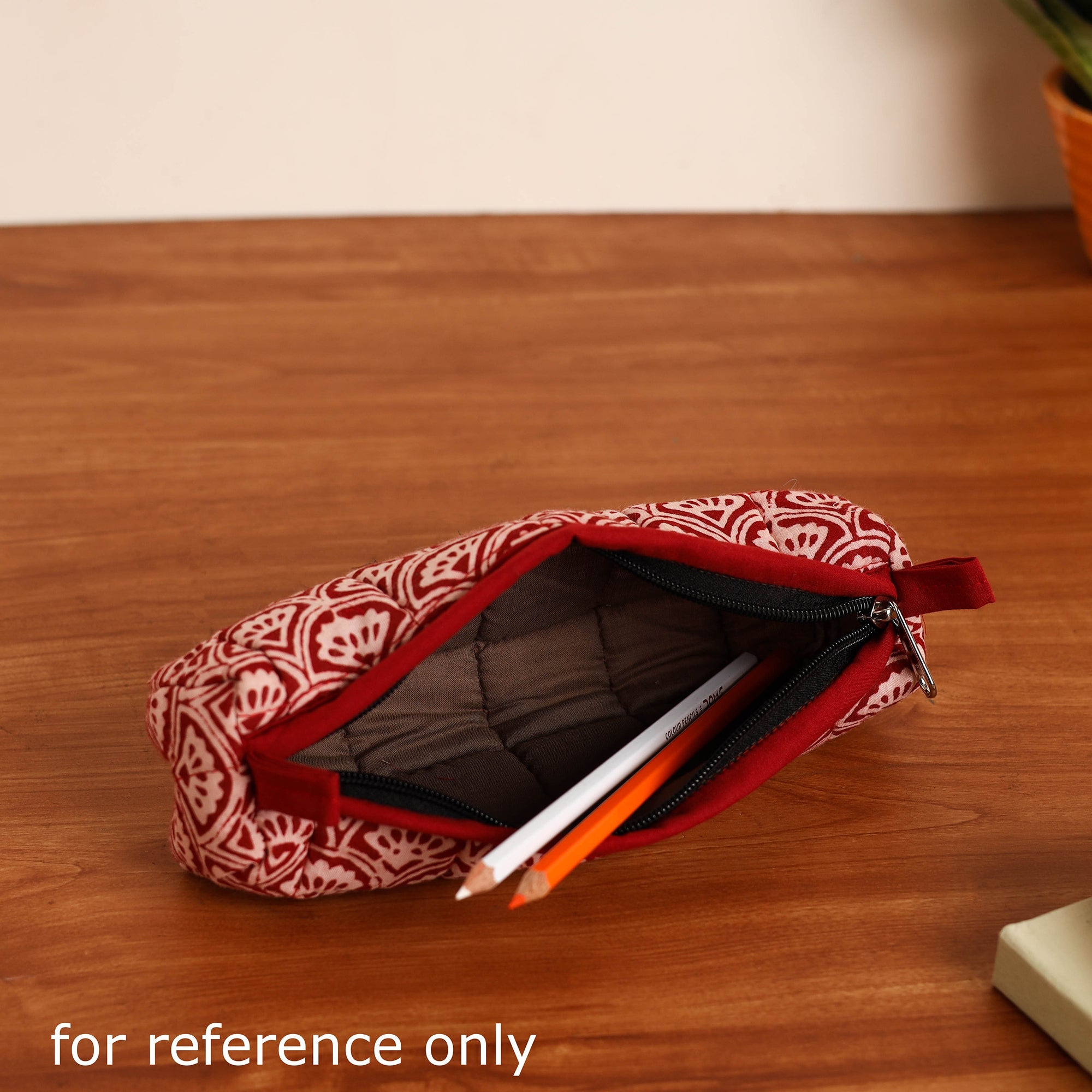 NOORI BAZAR Beige - Handmade Quilted Cotton Pencil Pouch 27 - view 3
