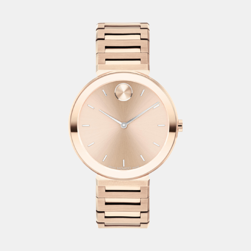 Movado Bold Women Quartz Rose Gold Dial Analog Stainless Steel Watch 3601089