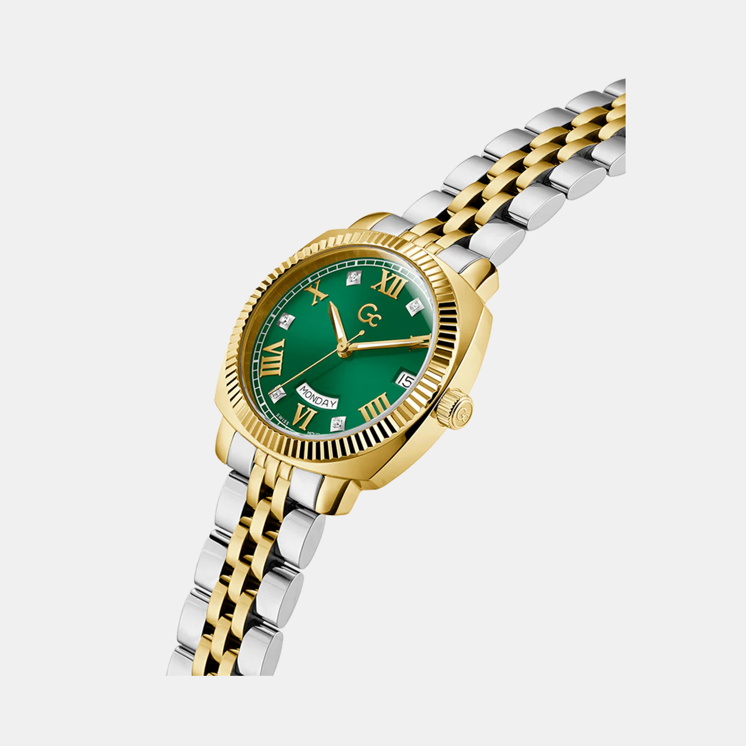 GC Flair Coussin Women Women Quartz Green Dial Analog Stainless Steel Watch Z44002L9MF - view 3