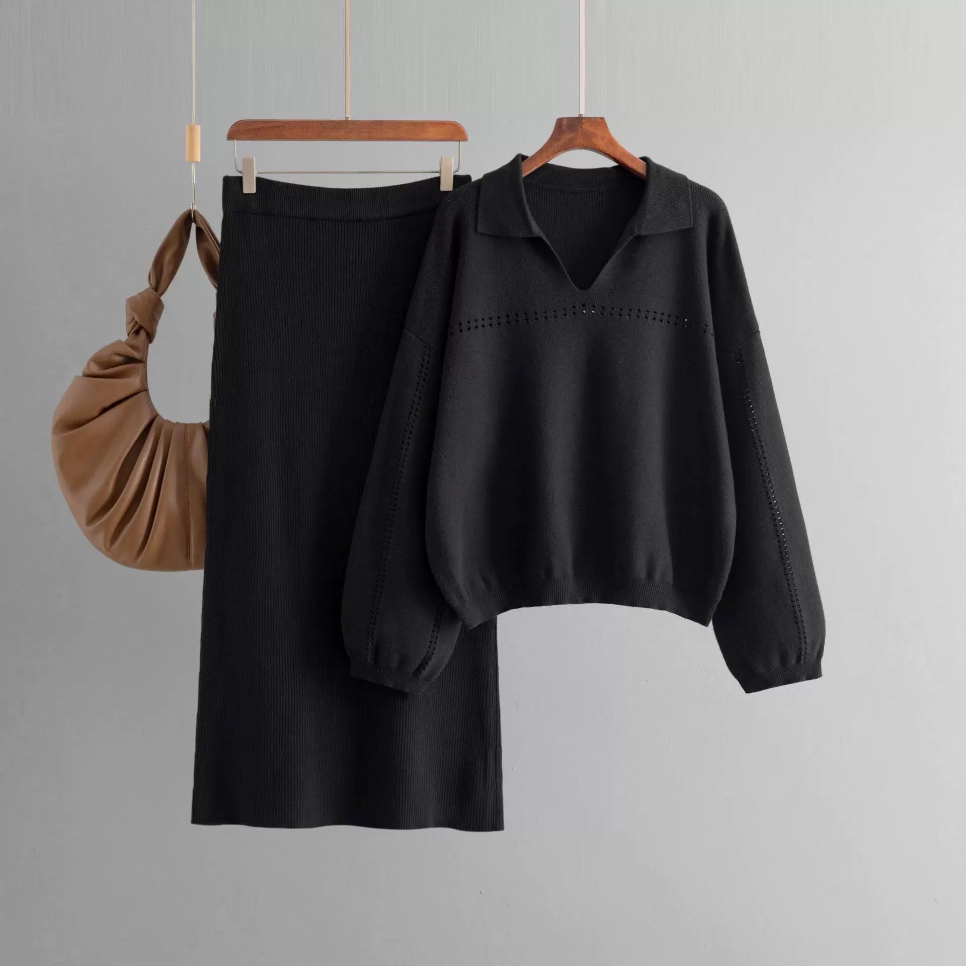 Alamode By Akanksha Aster Premium Woolen Coord Set - Sweater with Skirt - view 2