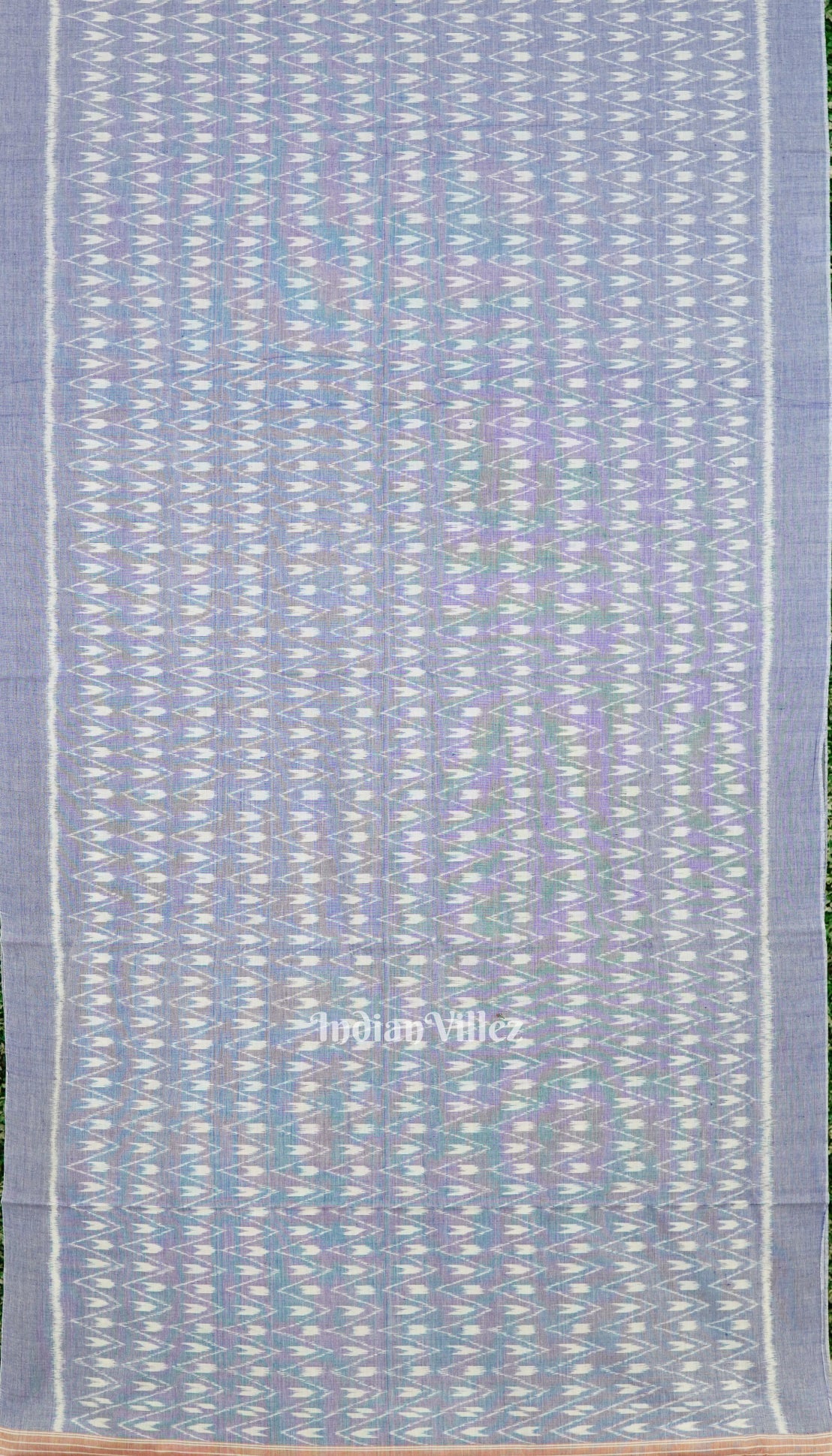 IndianVillèz Blue Grey Odisha Sambalpuri Ikat Cotton Saree - view 5