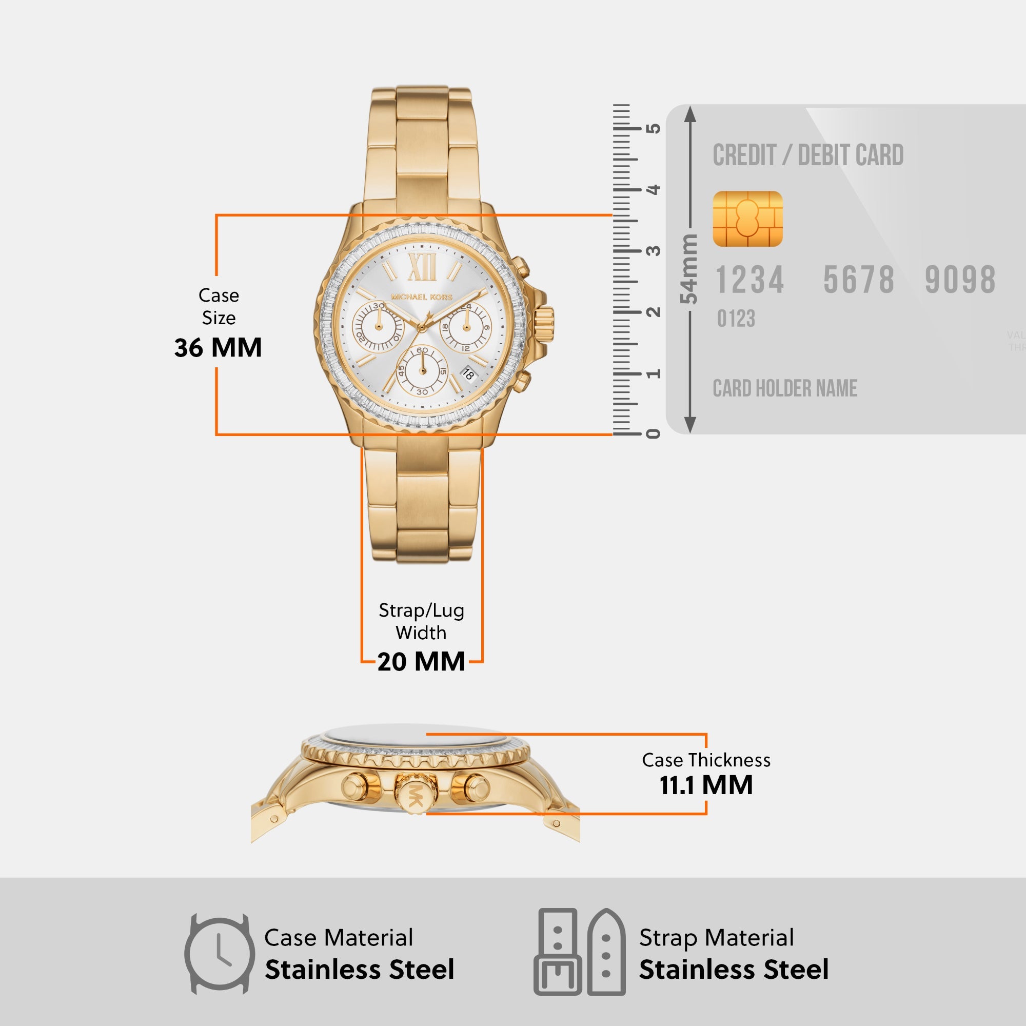 Michael Kors Everest Women Quartz White Dial Chronograph Stainless Steel Watch MK7212 - view 8