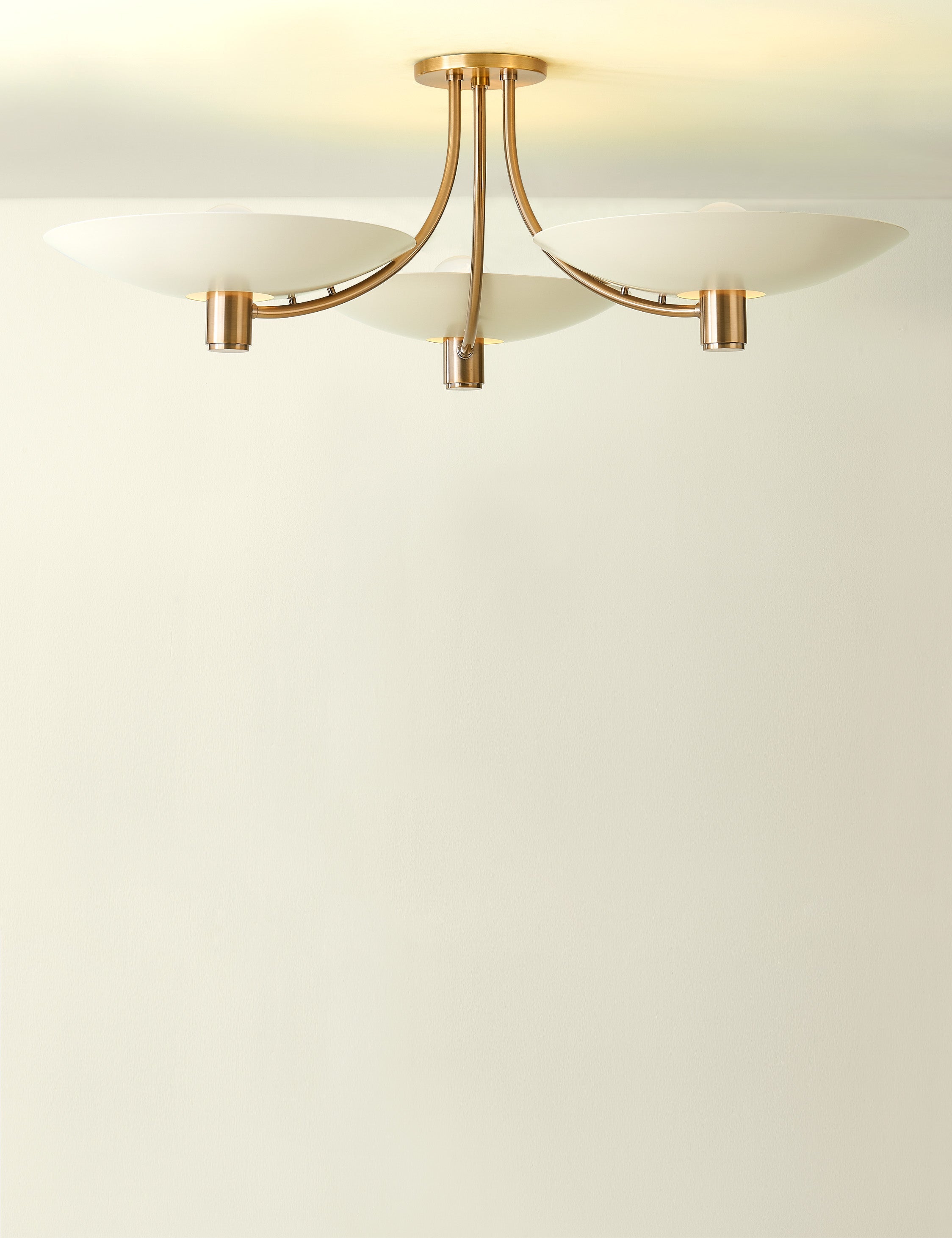 Lulu and Georgia Taro Semi-Flush Mount Light – Cream and Brass - view 2
