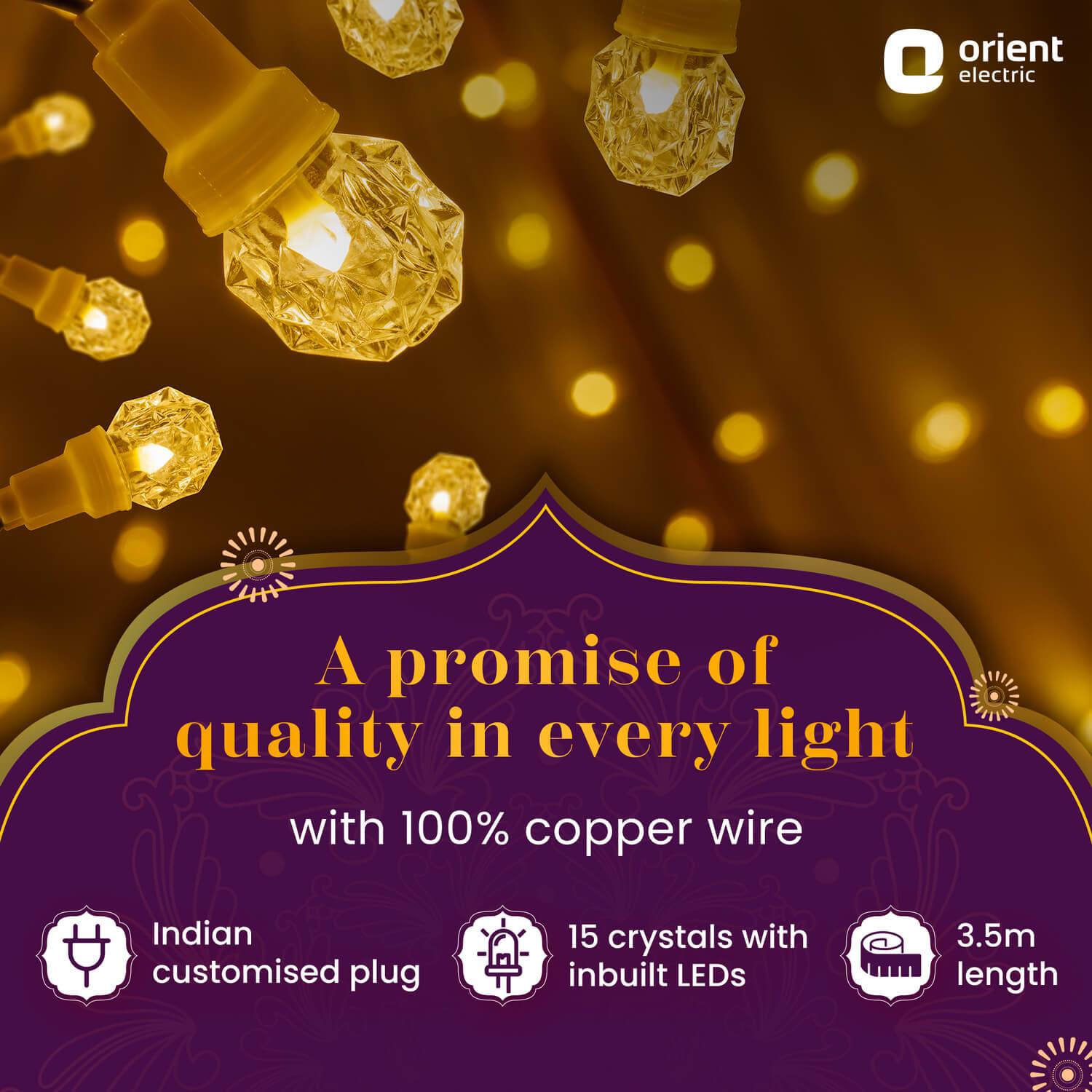 Orient Electric Joylite Crystal LED Curtain Light for Home - view 3