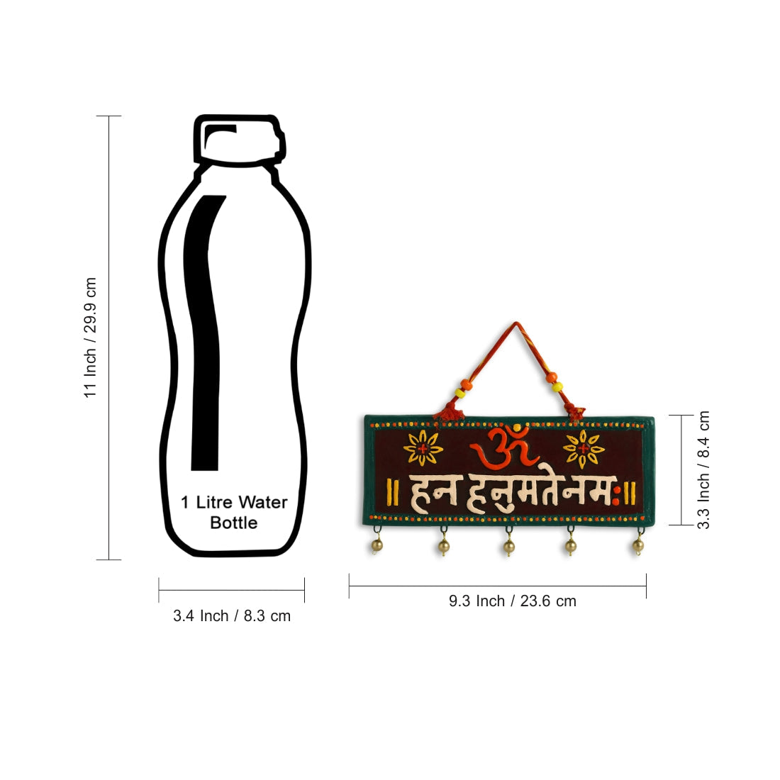 EXCLUSIVELANE 'Hanuman Mantra' Terracotta Wall Hanging Decor (Om Han Hanumate Namo Namah) - view 5