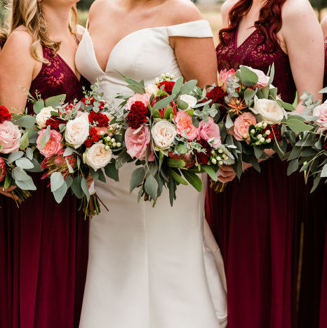 fiftyflowers.com Burgundy and Blush Romantic Winter Wedding - view 2