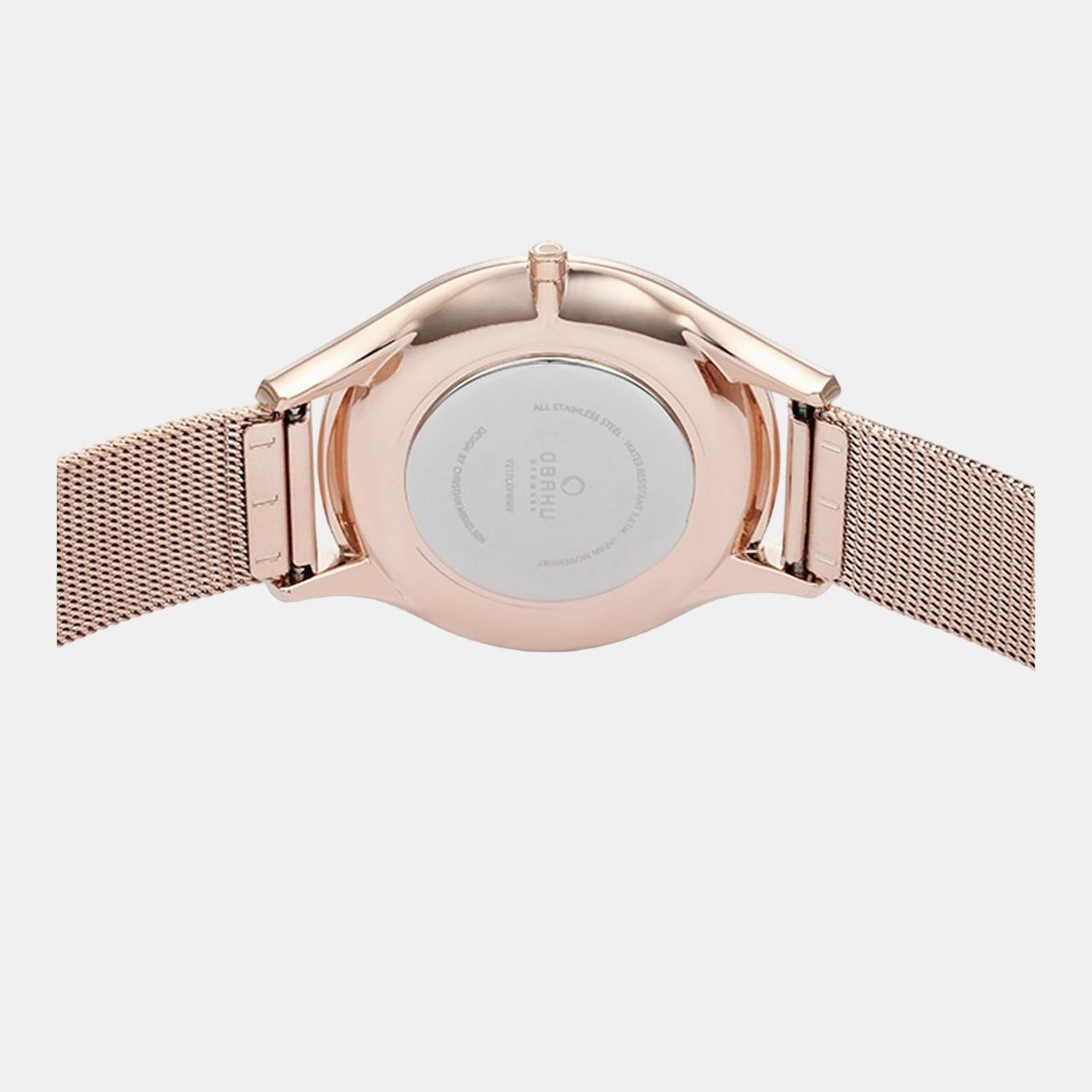 Obaku Fin Rose Women Quartz Mother Of Pearl Dial Analog Stainless Steel Watch V217LXVWMV - view 2