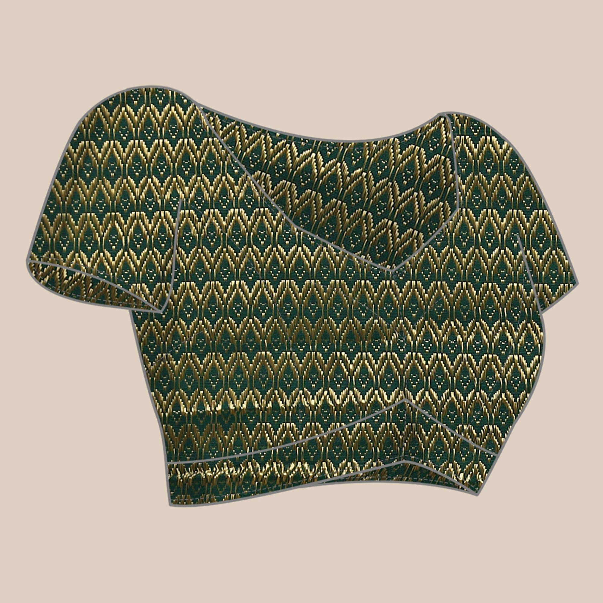 BlackTree green-floral-foil-printed-shimmer-saree - view 10