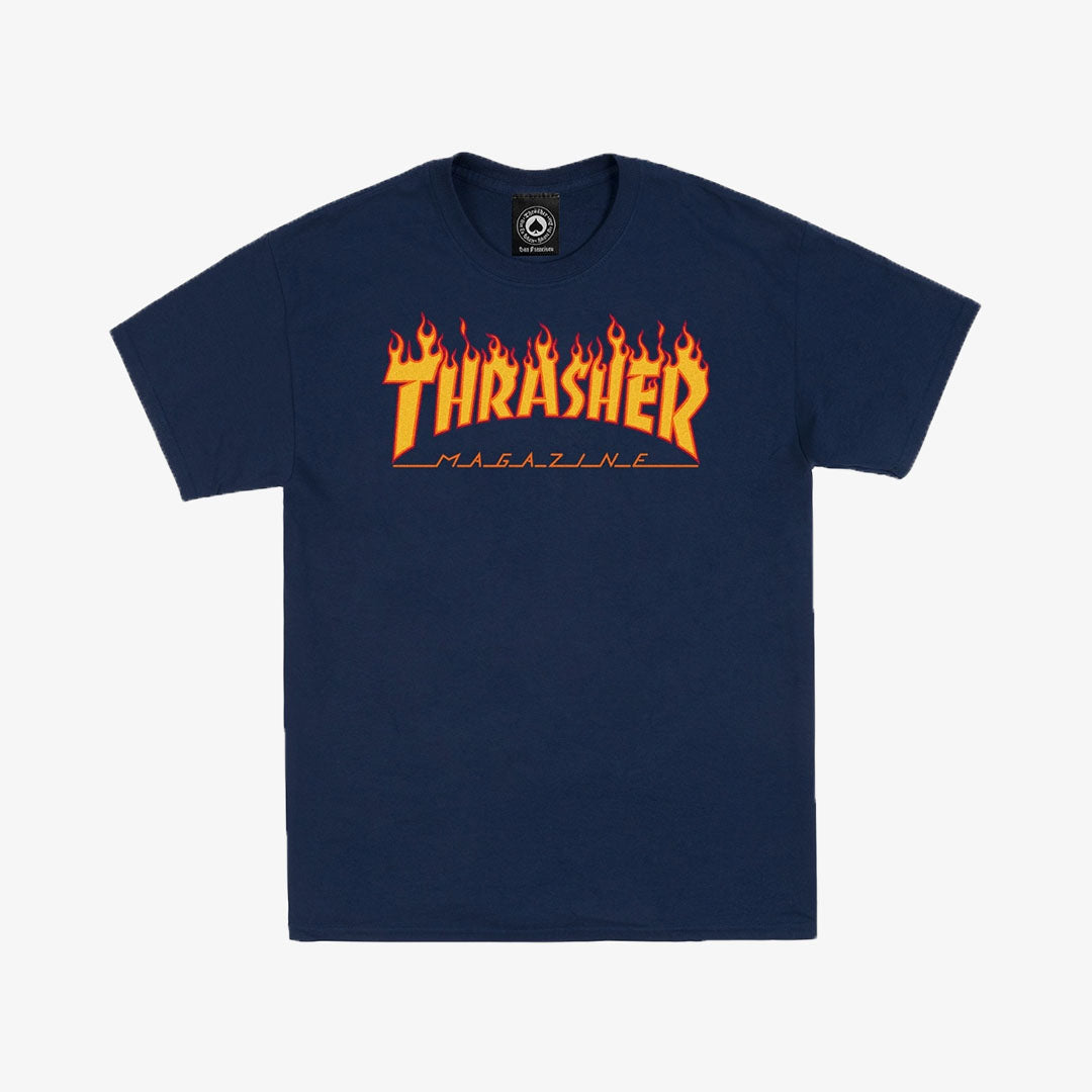 Thrasher | FLAME T-SHIRT { NAVY - view 2