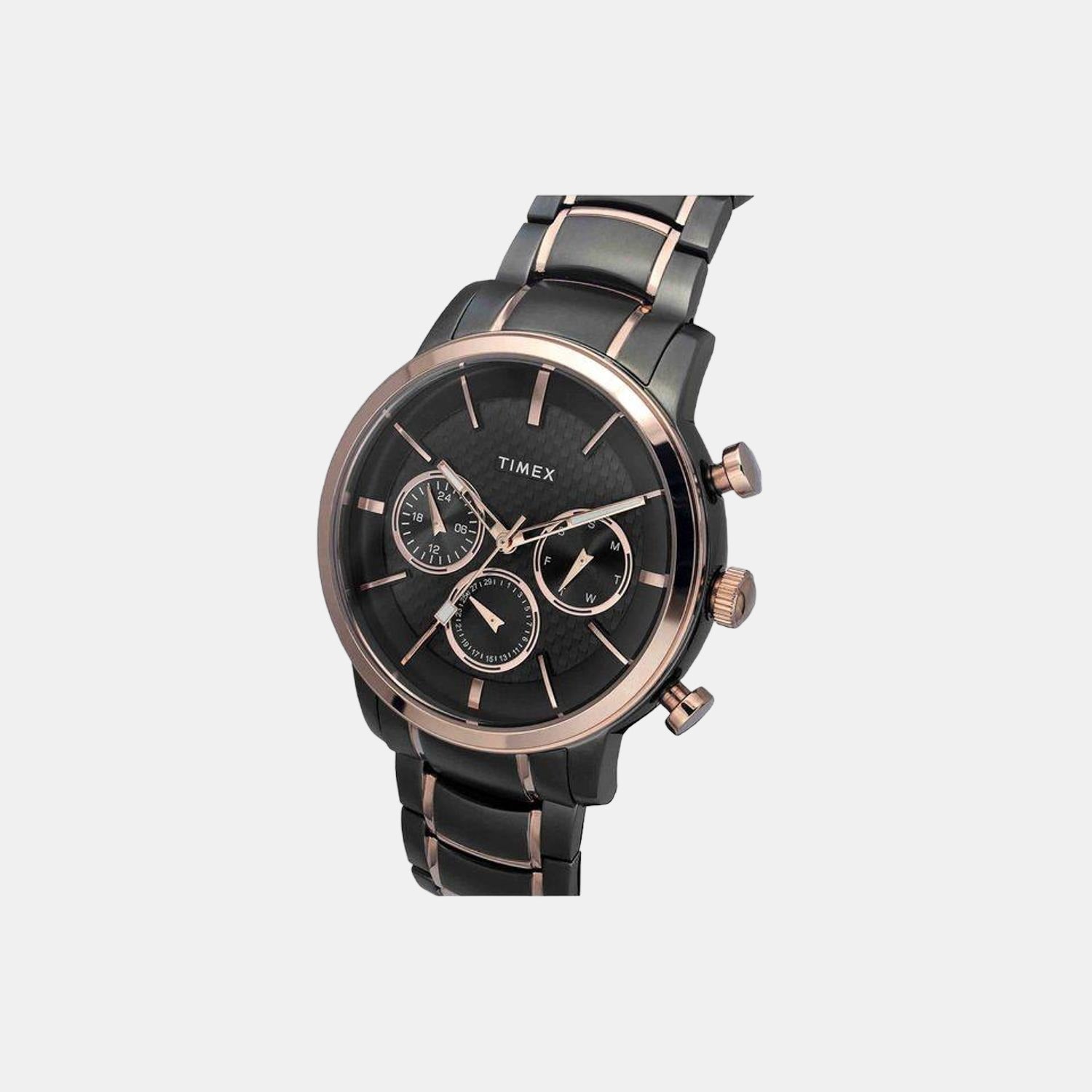 Timex E Class Men Quartz Black Dial Chronograph Stainless Steel Watch TWEG20201 - view 3