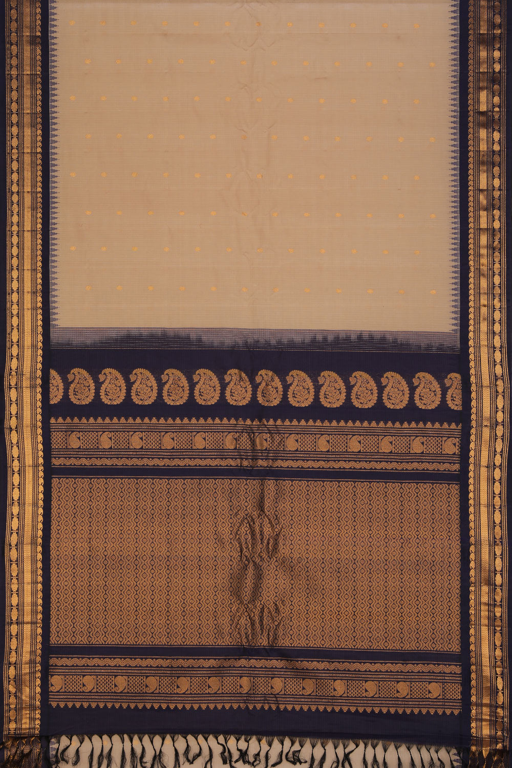 Kalanjali Gadwal Beige Saree – Women's - view 3
