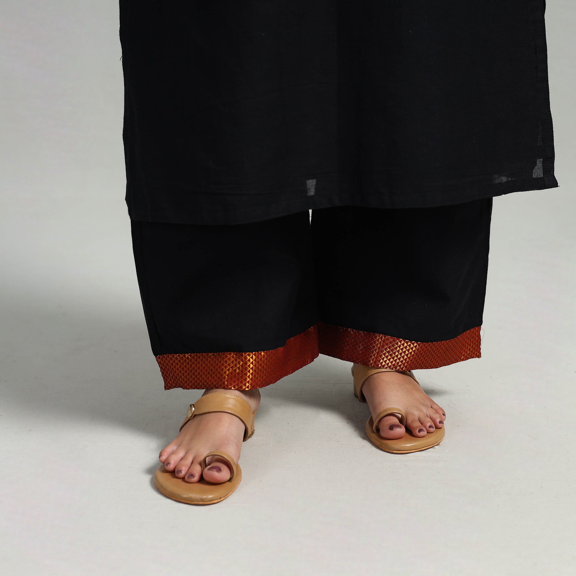 ITOKRI CASUALS Black - Cotton Dharwad Kurta Set with Palazzo & Dupatta 17 - view 8