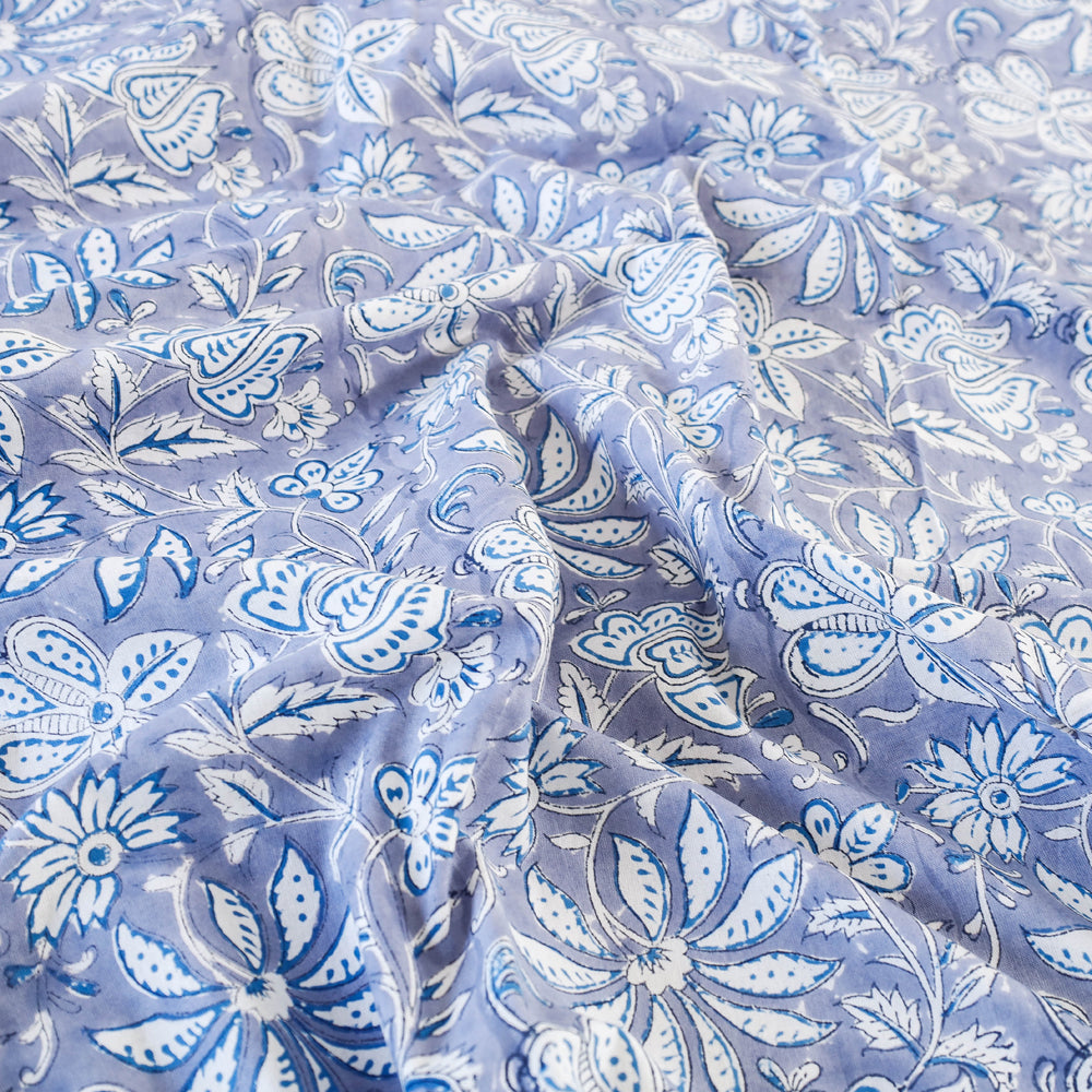 HAVELI CHRONICLES Blue - Block Print Cotton Double Sanganeri Bed Sheet - view 4