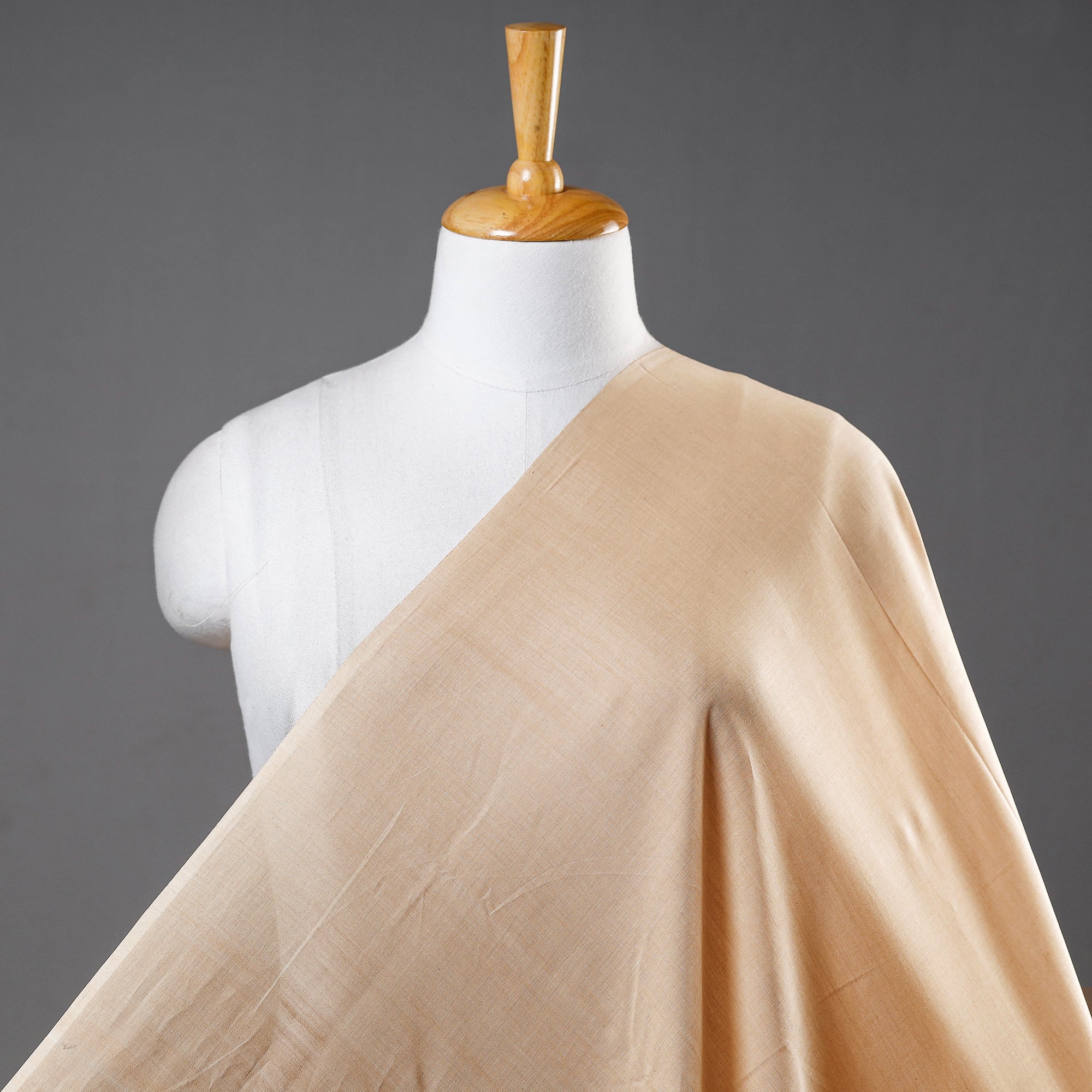 ITOKRI CRAFTS INITIATIVE Beige - Maheshwari Cotton Handloom Fabric