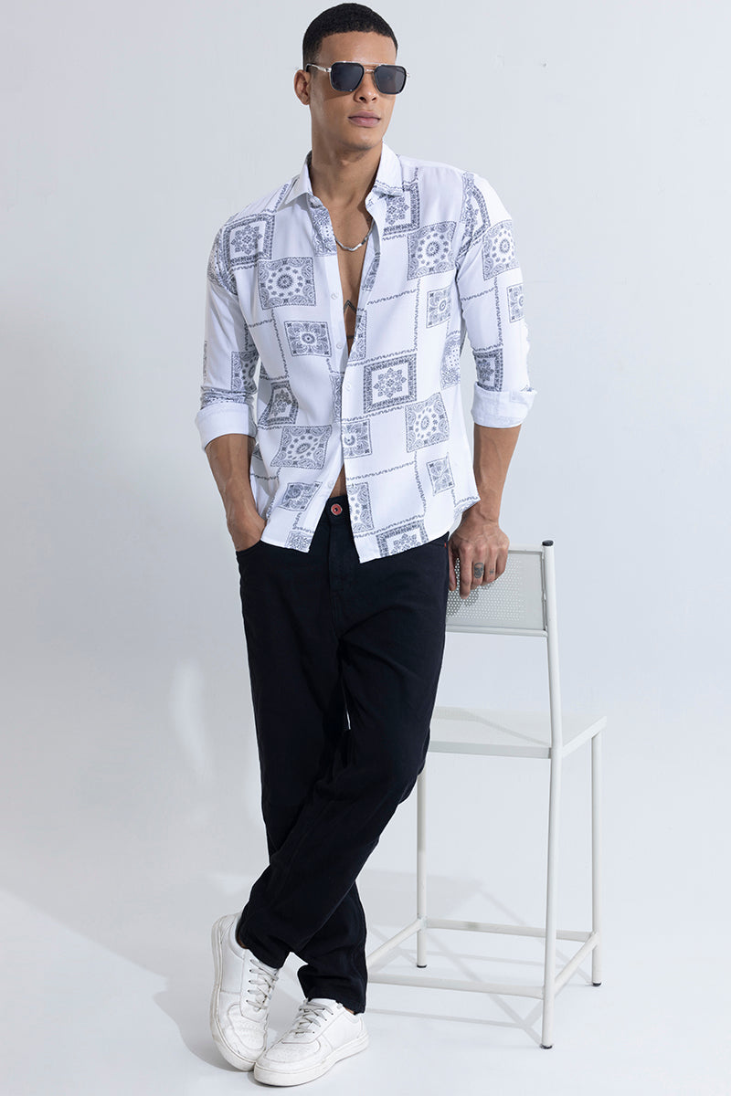SNITCH Pixel Paisley White Shirt - view 3