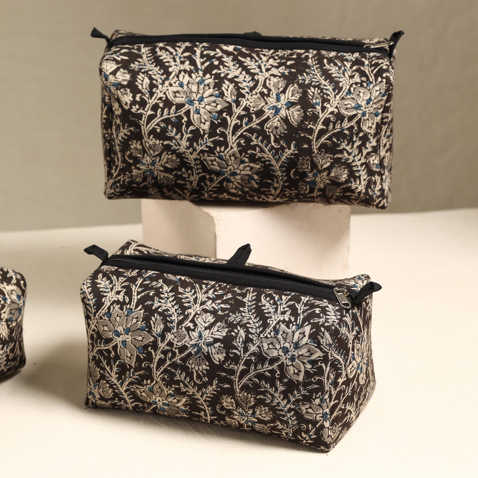 ITOKRI CRAFTS INITIATIVE Brown - Handmade Cotton Toiletry Bags (Set of 3) 26 - view 2