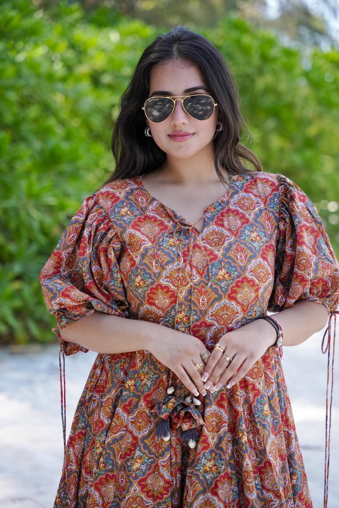 Idaho-o Floral Serenity Dream Cotton Dress - view 5