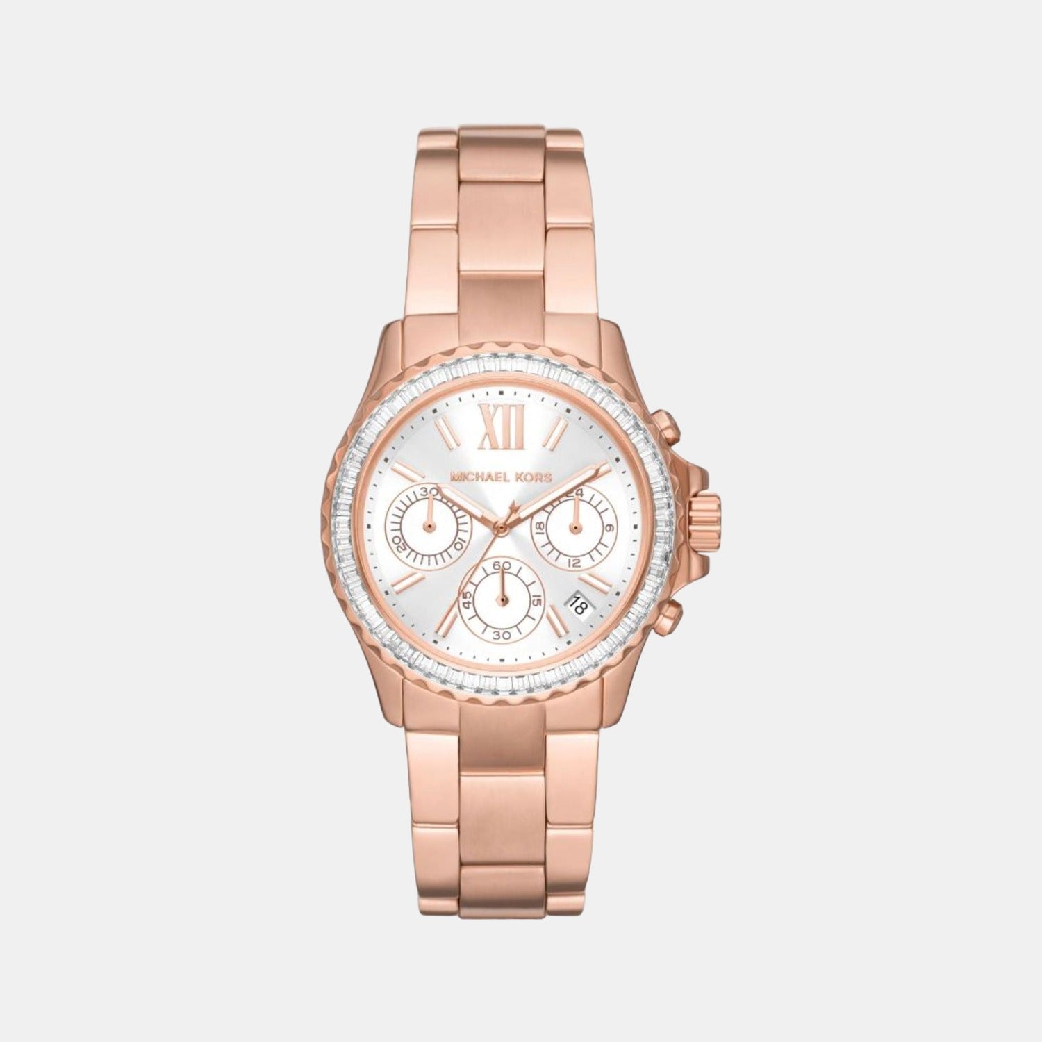 Michael Kors Everest Women Quartz White Dial Chronograph Stainless Steel Watch MK7213