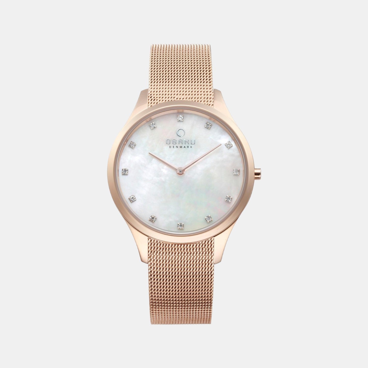 Obaku Fin Rose Women Quartz Mother Of Pearl Dial Analog Stainless Steel Watch V217LXVWMV
