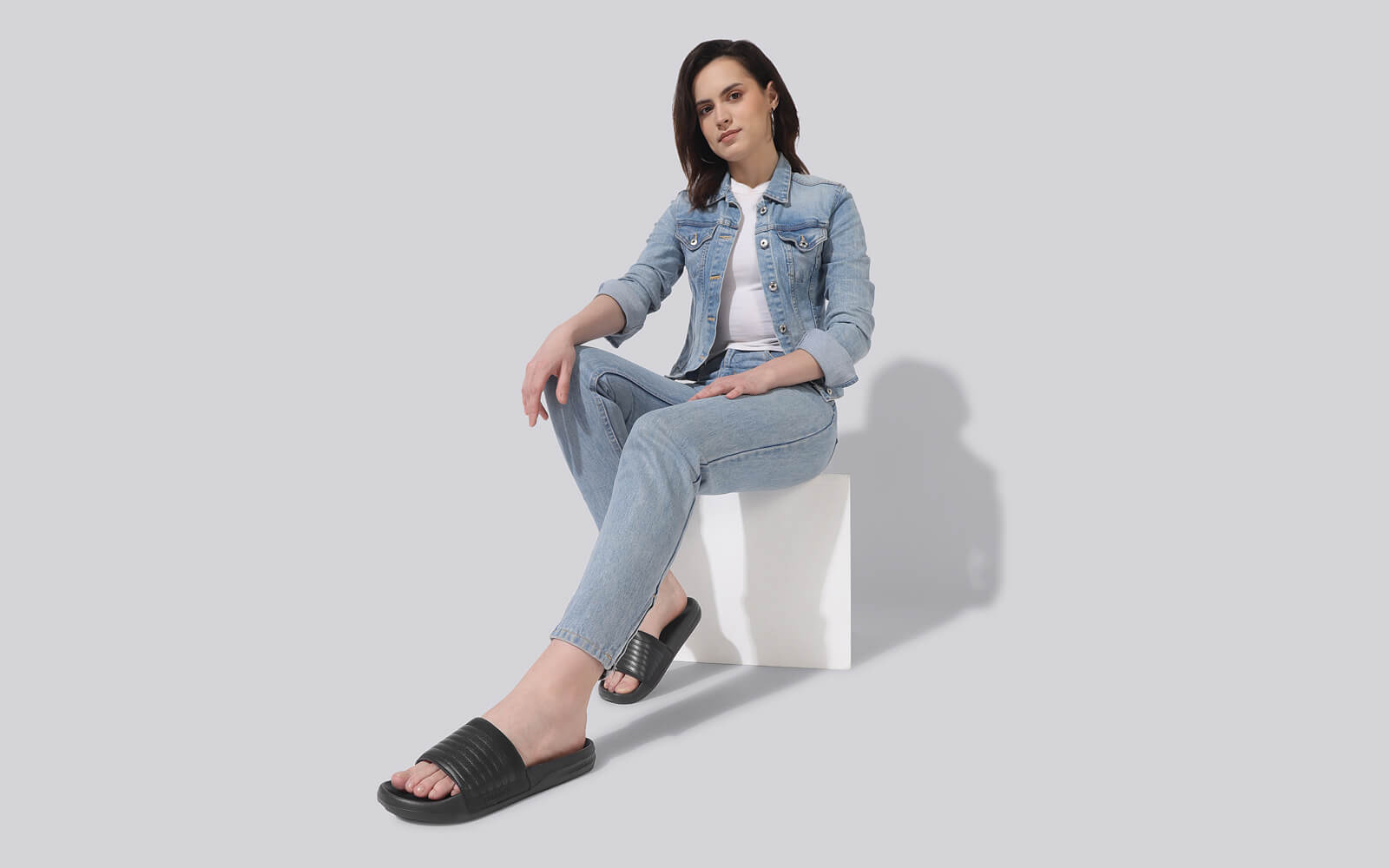 Neeman's FootBed Slides for Women : Black - view 9