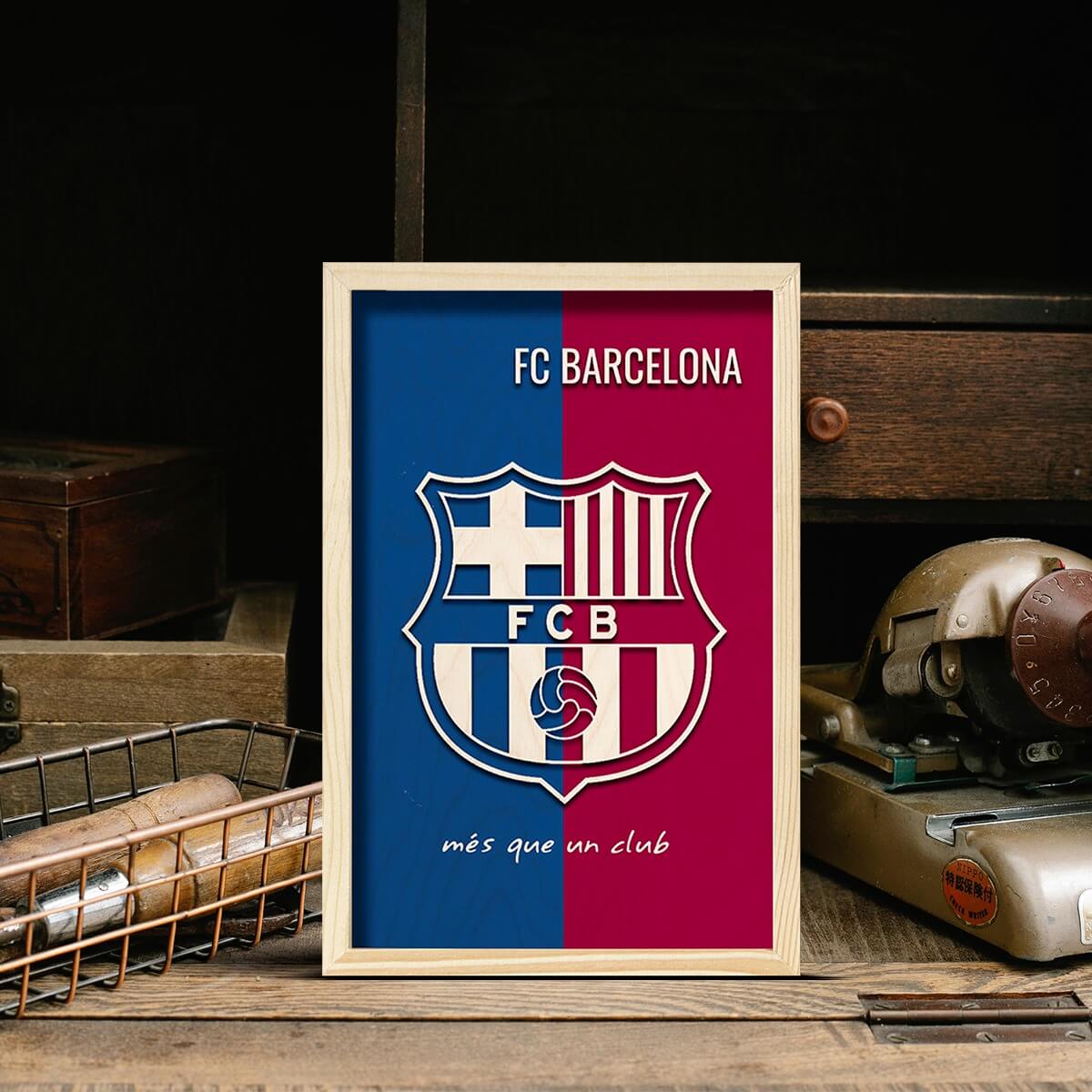 Bigsmall_cc FC Barcelona Wooden Wall Art - view 4