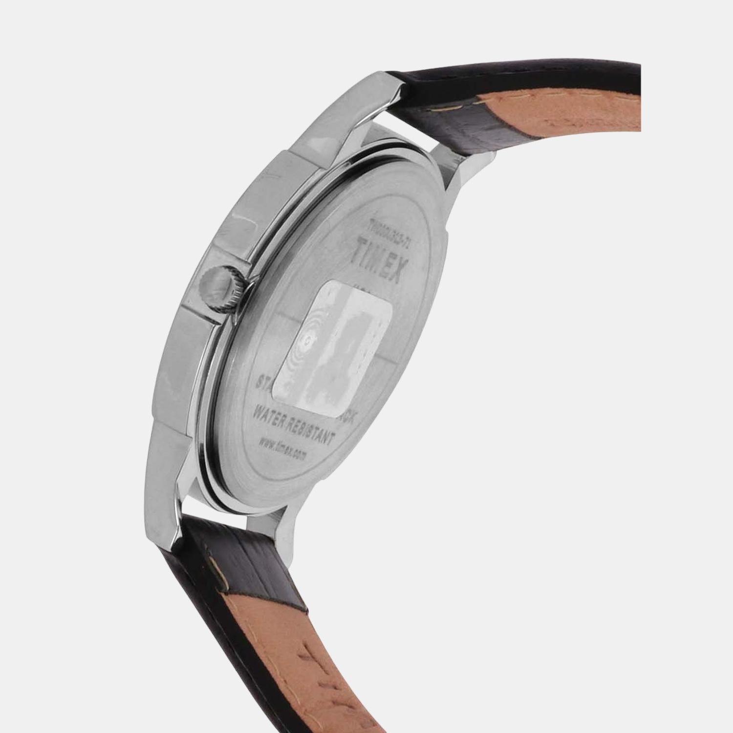 Timex Empera Men Quartz Silver Dial Analog Leather Watch TW000U313 - view 3