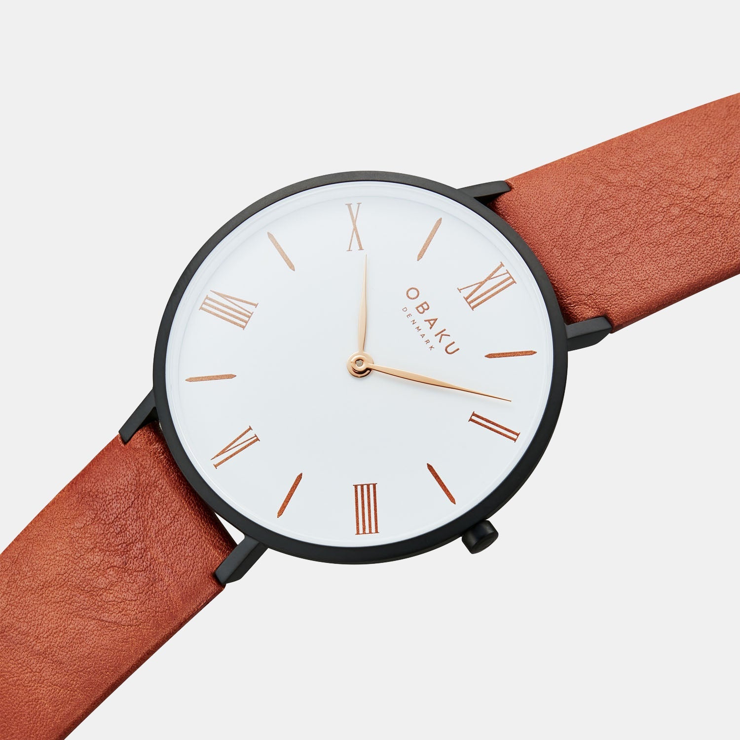Obaku Folie Men Quartz Silver Dial Analog Leather Watch V283GXBWRZ - view 2