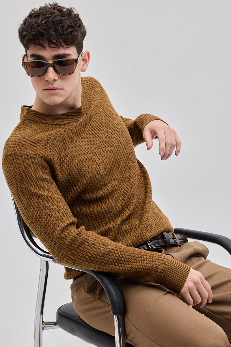 SNITCH Brown Knitted Sweater