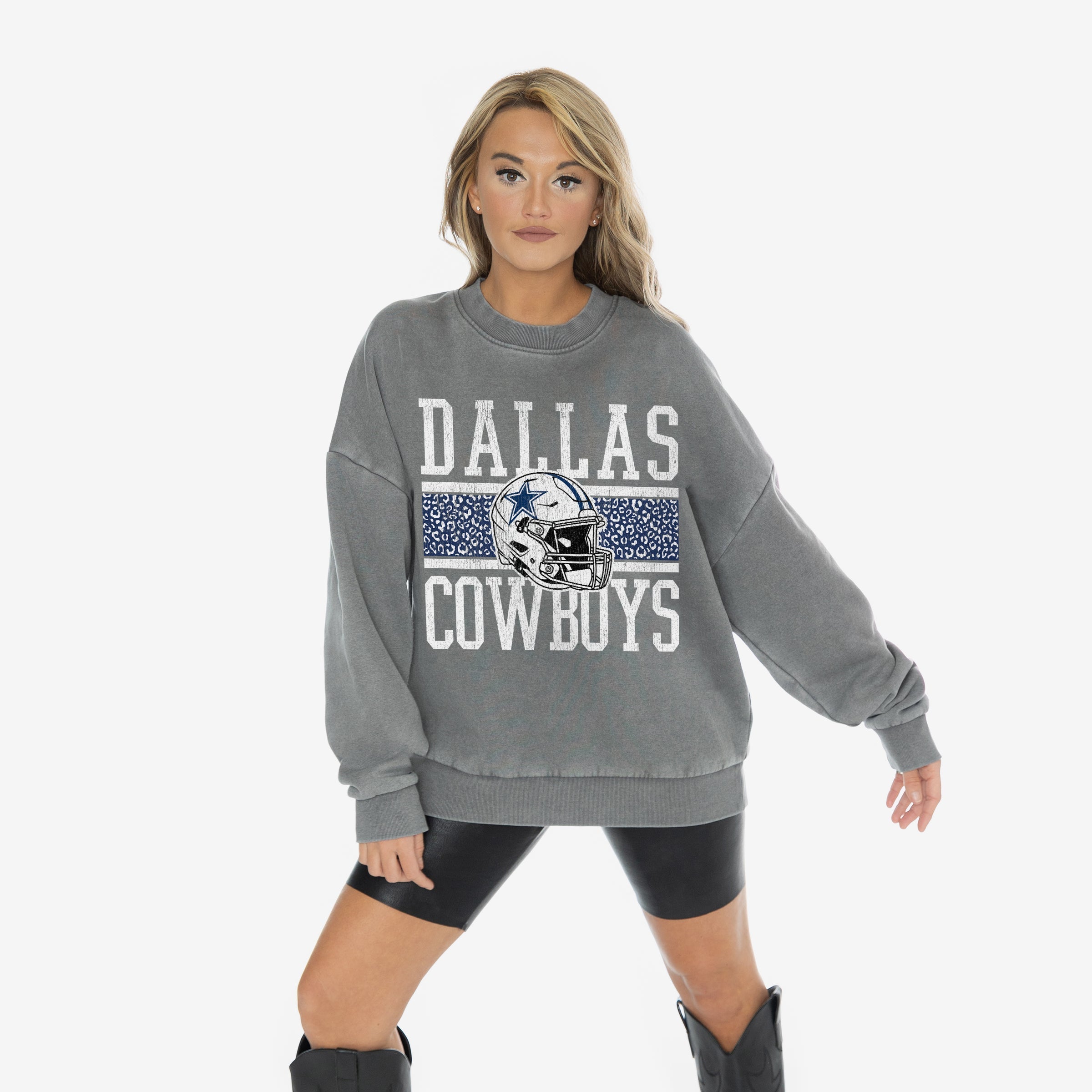 GC X NFL Dallas Cowboys In The Wild Vintage Wash Oversized Crewneck Fleece