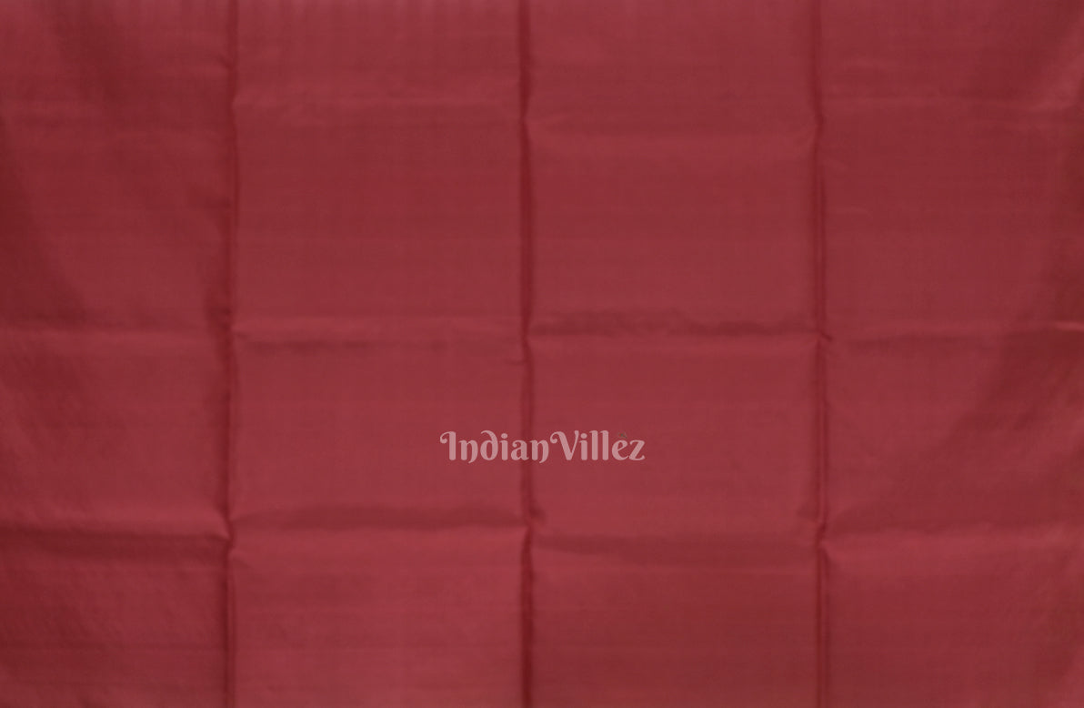 IndianVillèz Sky Green With Pinkish Red Pure Kanjivaram Soft Silk Saree - view 5