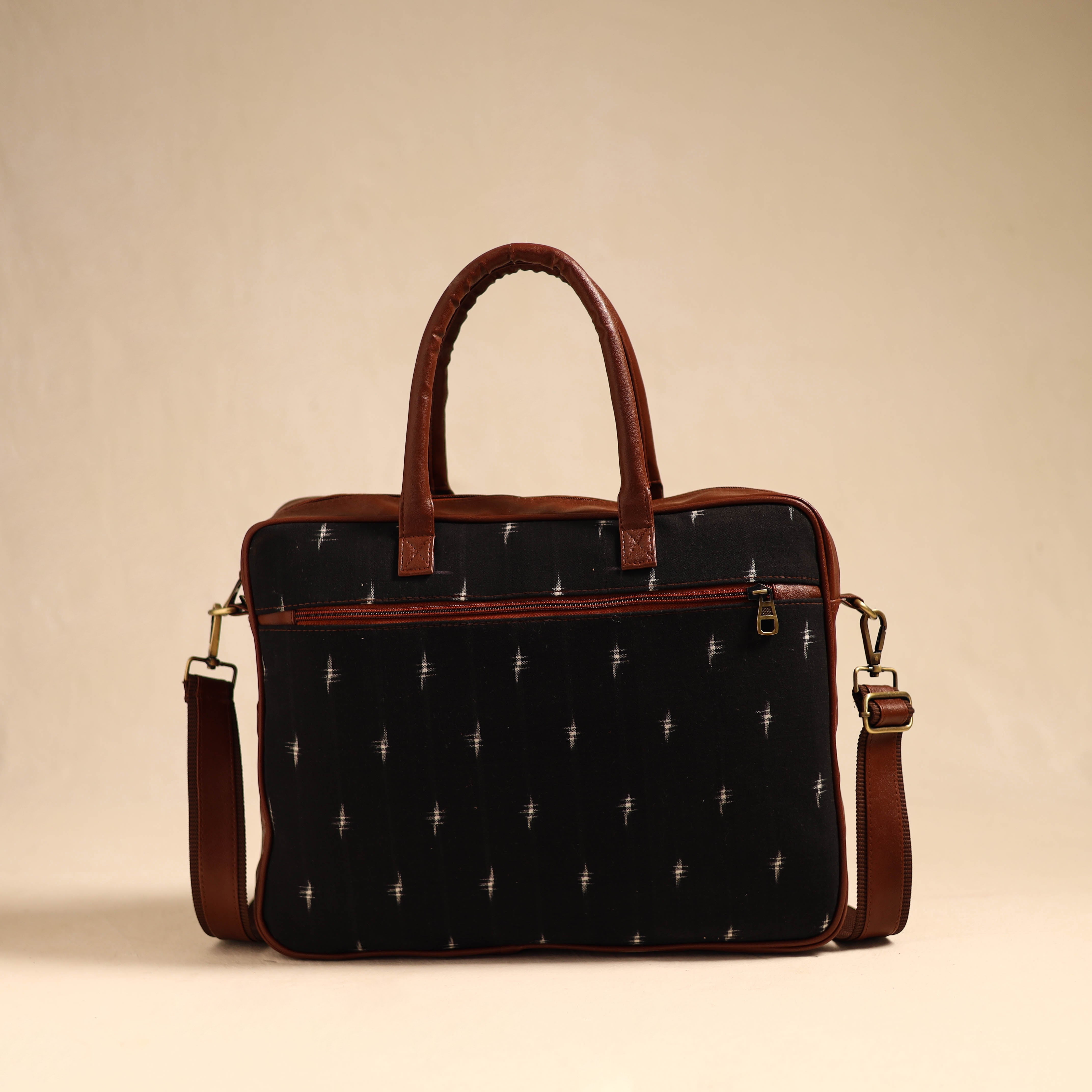 ITOKRI CRAFTS INITIATIVE Black - Handmade Pochampally Ikat Laptop Bag 11 - view 3