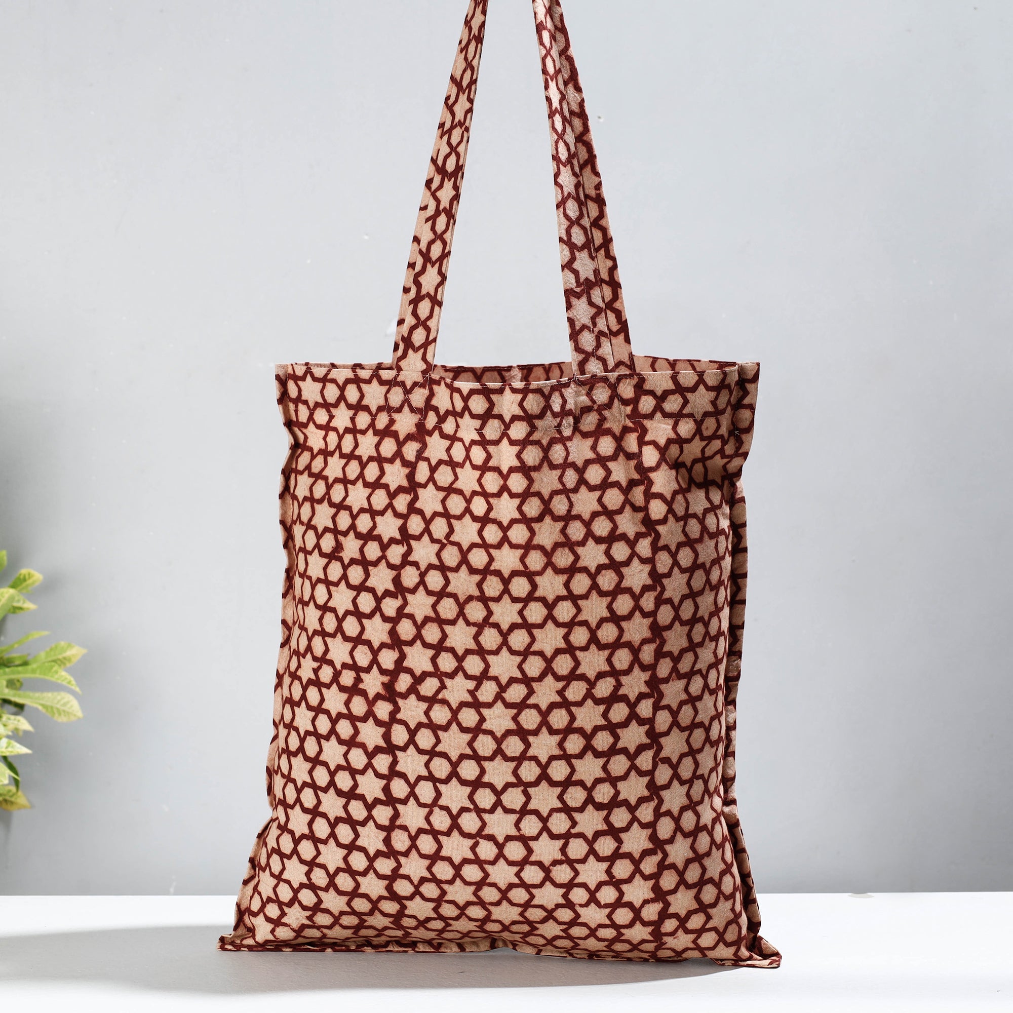 PITCHUKA SRINIVAS KALAMKARI PEDANA Brown - Pedana Kalamkari Block Printed Cotton Shopping Bag