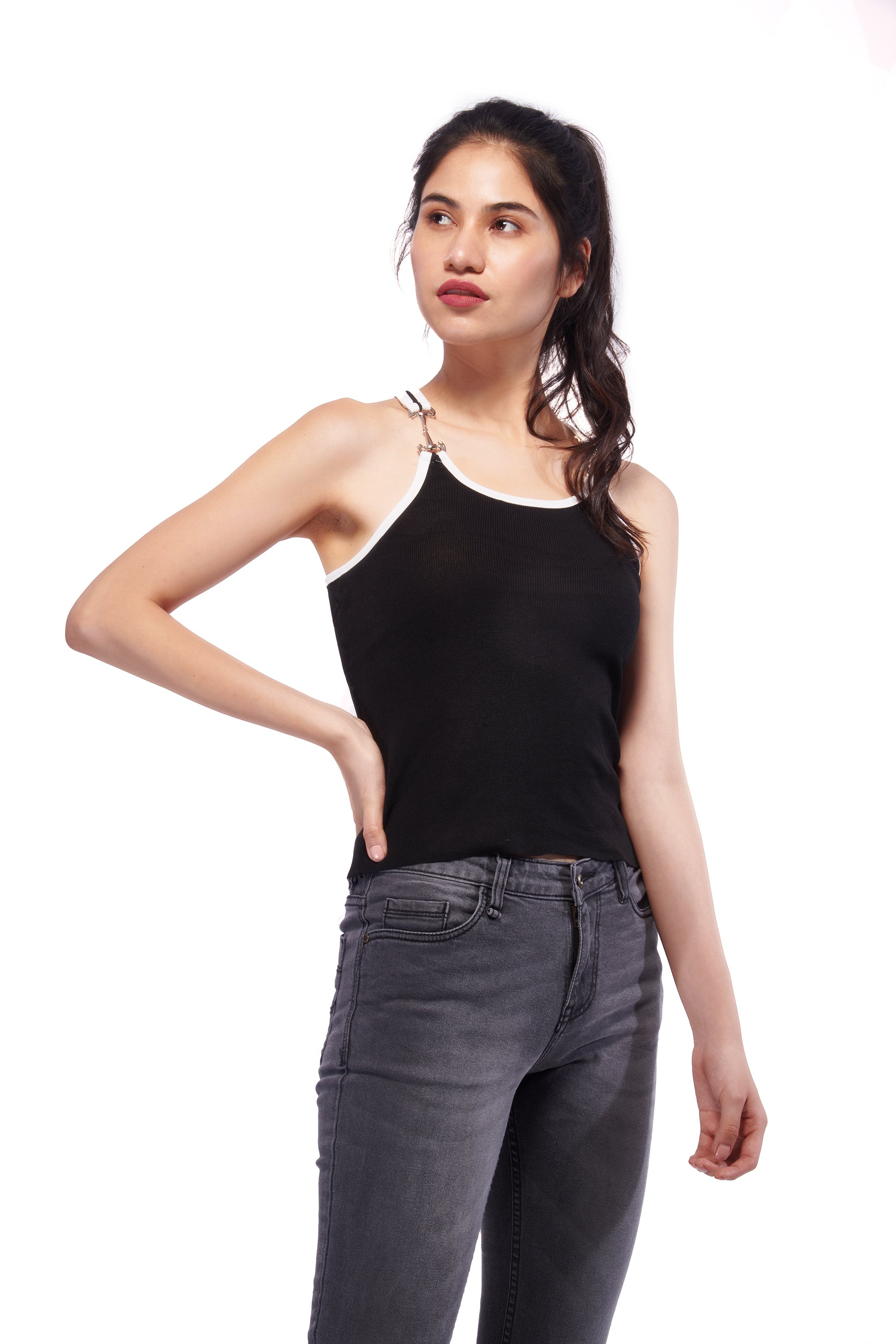 Normcore Flat knit Tank Top – Black