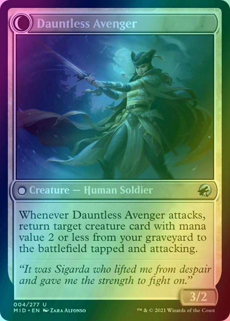 Magic Bereaved Survivor // Dauntless Avenger [4] [Innistrad: Midnight Hunt] [Foil] - view 2