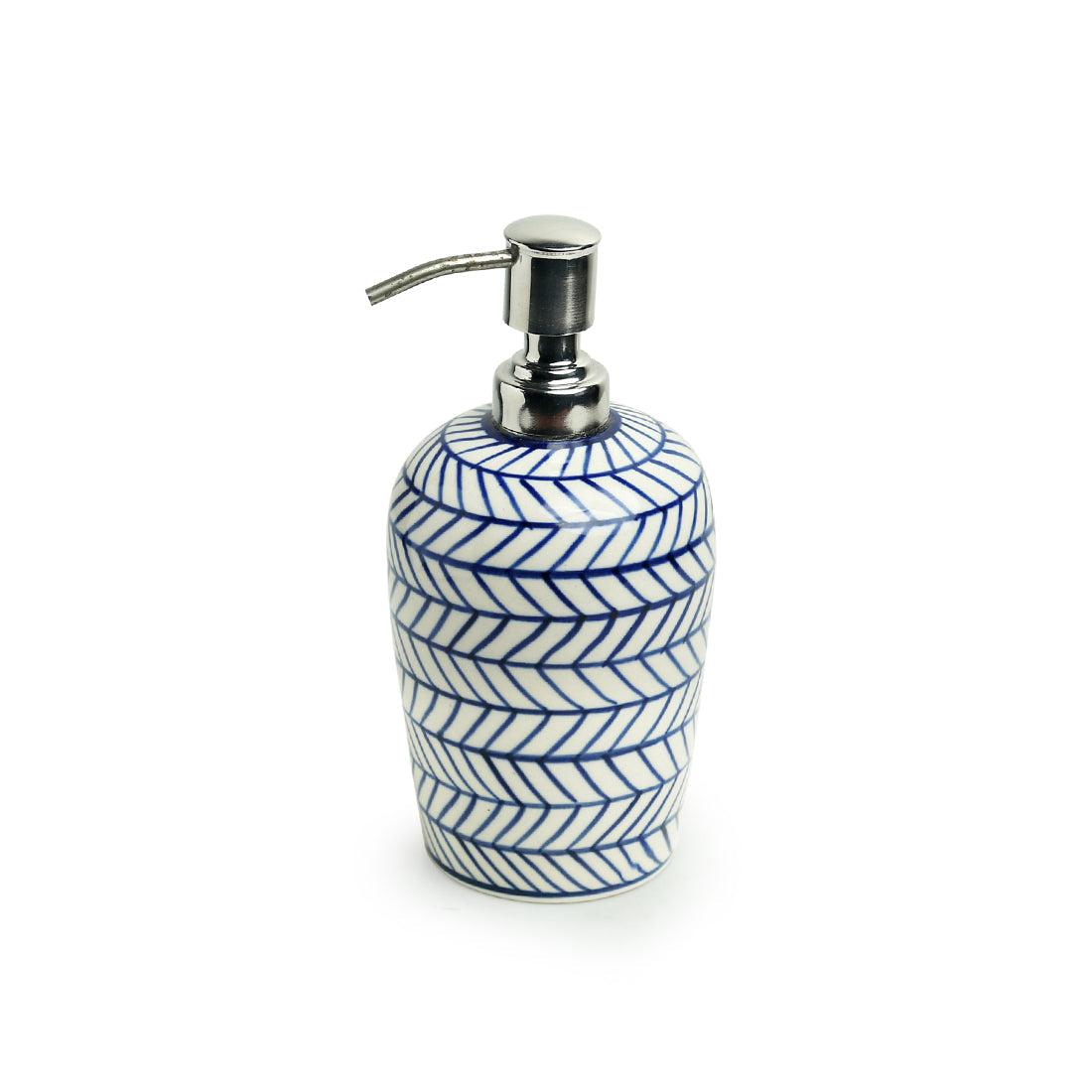 EXCLUSIVELANE 'Indigo Chevron' Handpainted Ceramic Lotion/Liquid Soap Dispenser - view 2