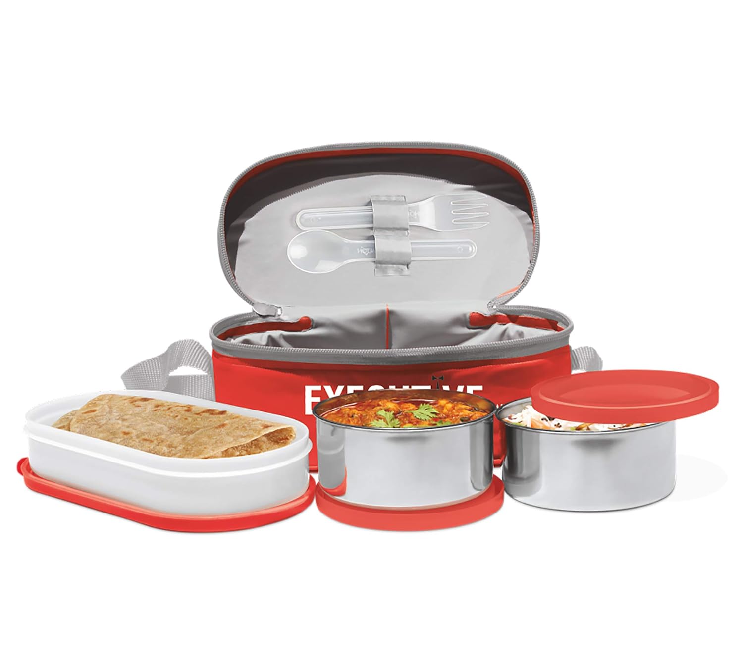 Milton Stainless Steel Executive Lunch Insulated Tiffin | 3 Stainless Steel Containers - view 10
