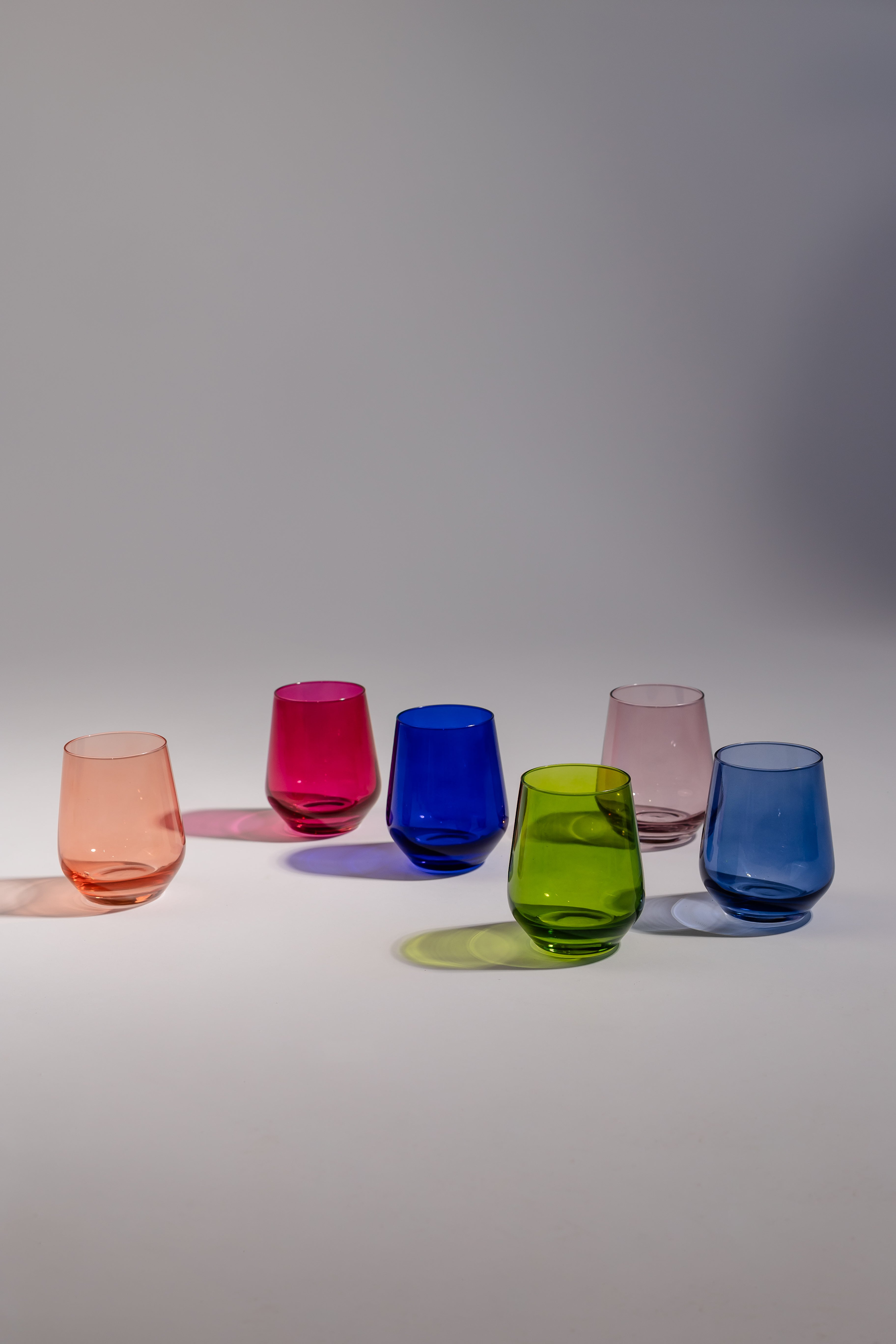 Estelle Colored Glass Estelle Colored Wine Stemless - Set of 6 {Mystery Box}