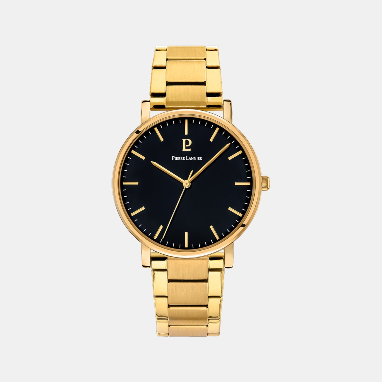 Pierre Lannier Essential Men Quartz Black Dial Analog Stainless Steel Watch 252G032