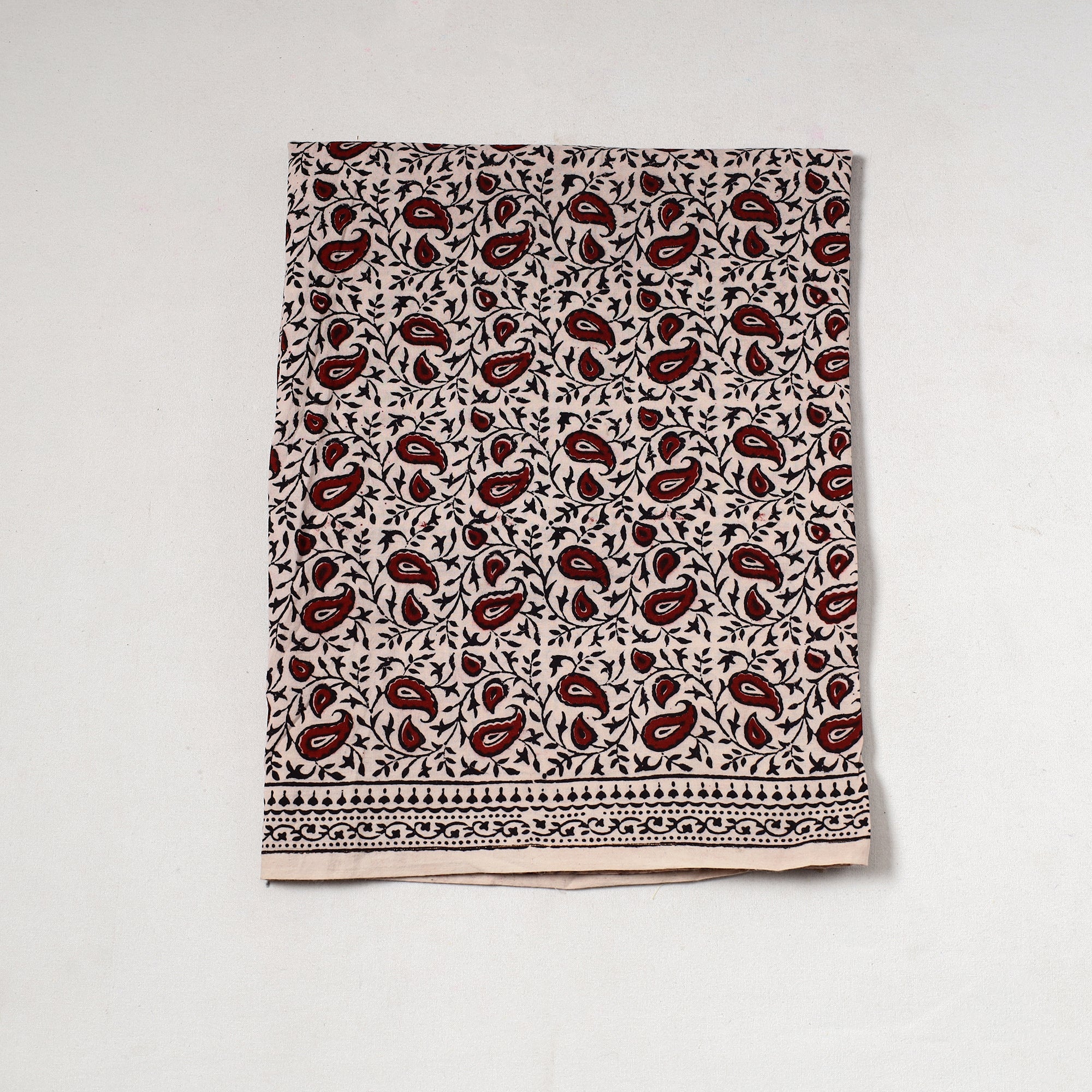 BAGH PRINTS BY UMAR FARUK KHATRI Beige - Bagh Block Printed Cotton Precut Fabric (1 Meter) 67
