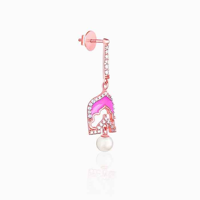 GIVA Jewellery Rose Gold Hawa Mahal Earrings - view 4