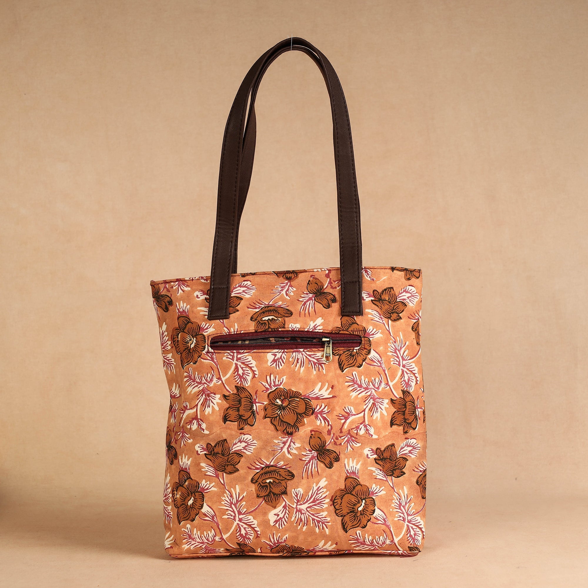 ITOKRI CRAFTS INITIATIVE Brown - Handcrafted Sanganeri Printed Leather Shoulder Bag - view 3