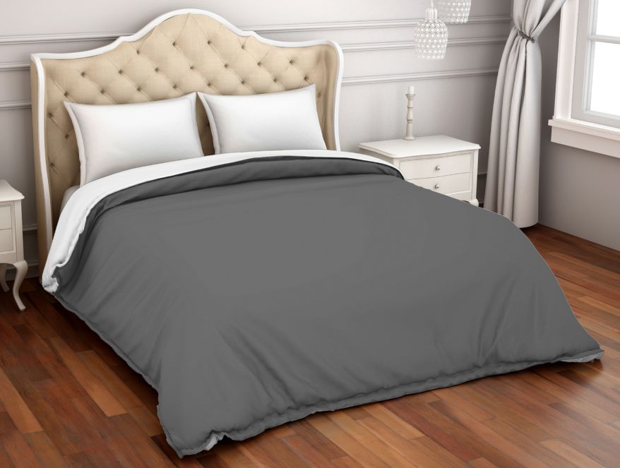 100 cotton double – Spaces India Solid Grey 100% Cotton Double Duvet Cover - Hygro By Spaces