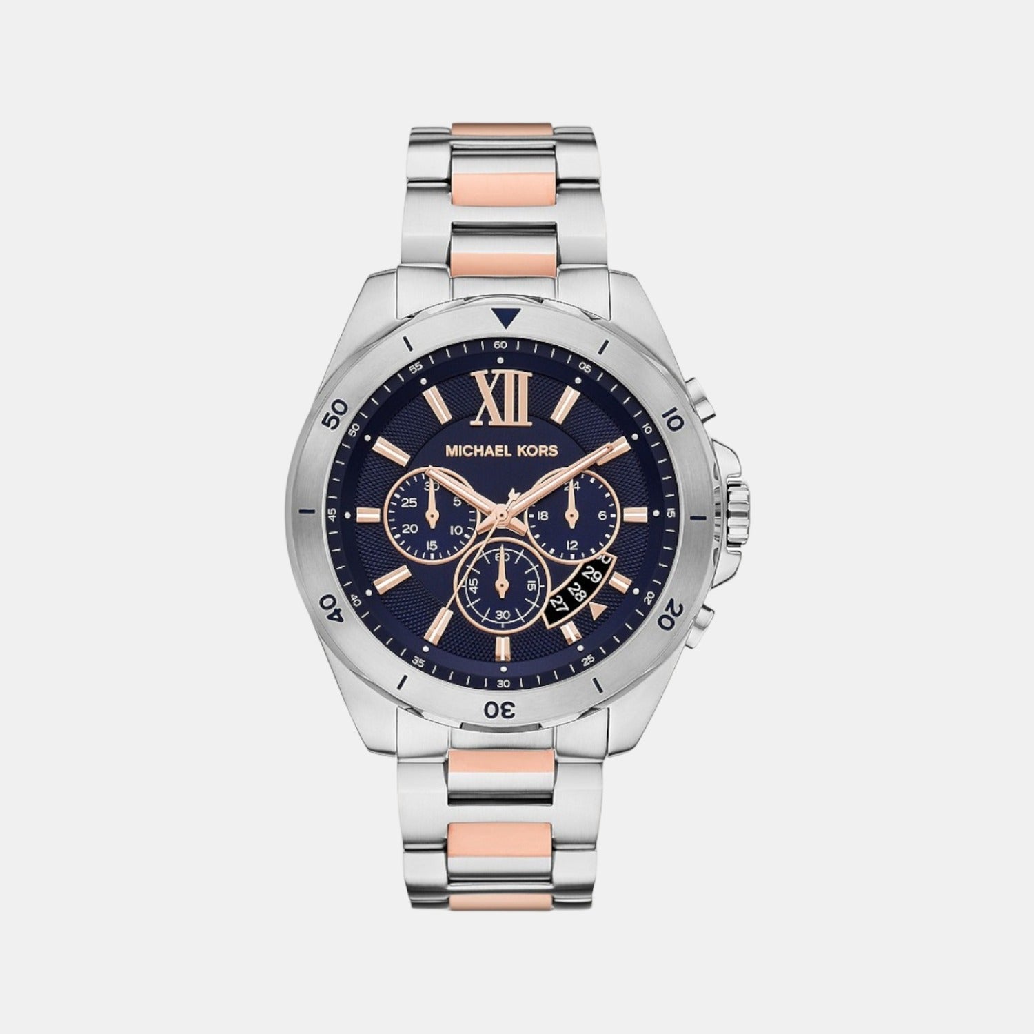 Michael Kors Brecken Men Quartz Blue Dial Chronograph Stainless Steel Watch MK9065