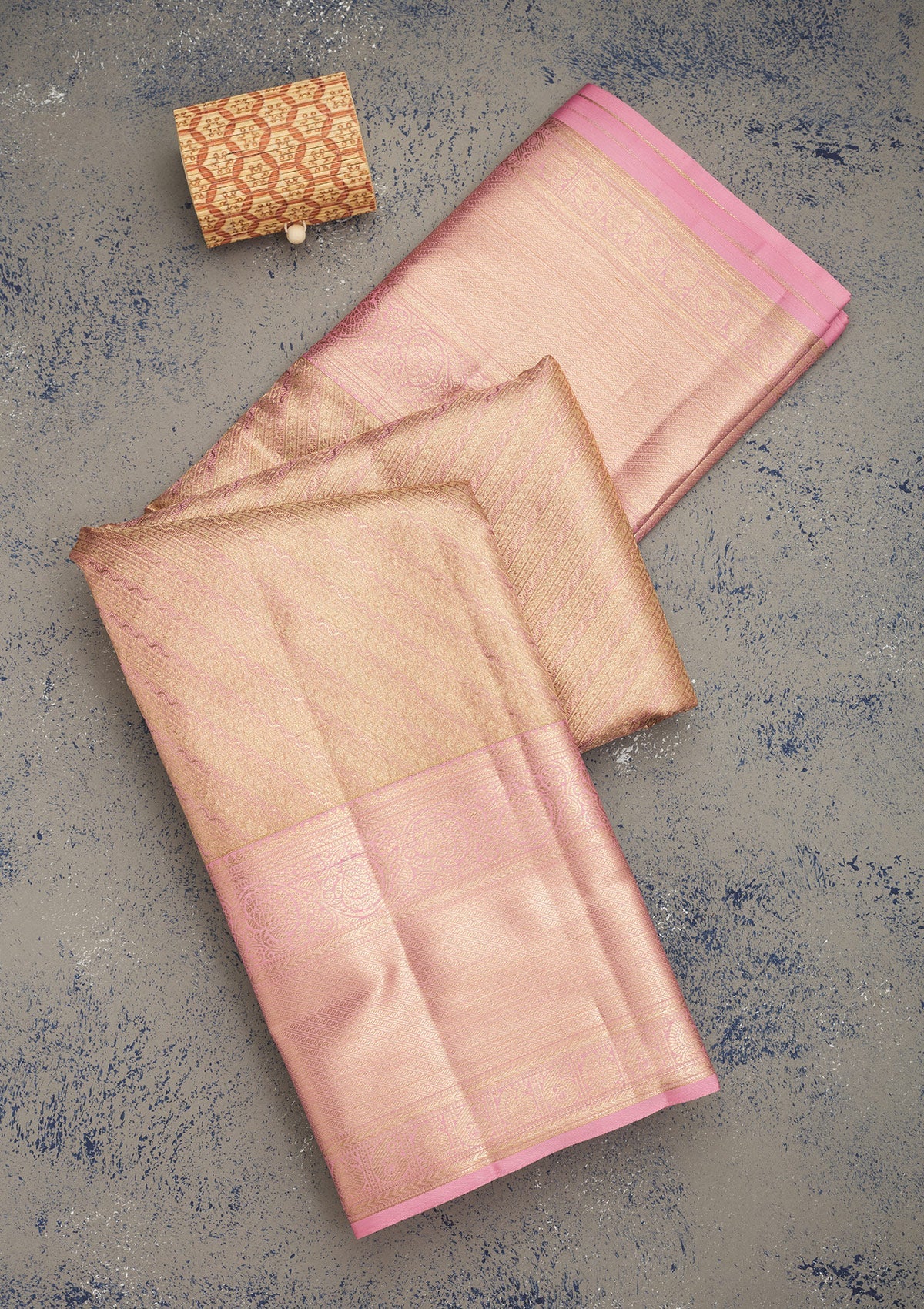 Koskii Baby Pink Zariwork Pure Silk Saree – Women's