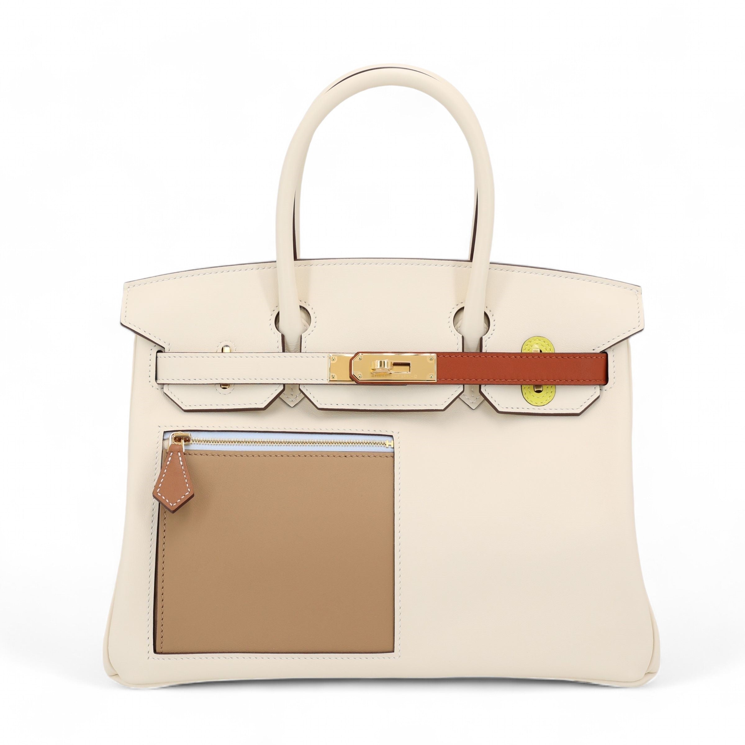 Cop Underdog HERMÈS Limited Edition Birkin 30 Colormatic Cuivre (6C) Chai (0M) Nata (I2) Swift Gold