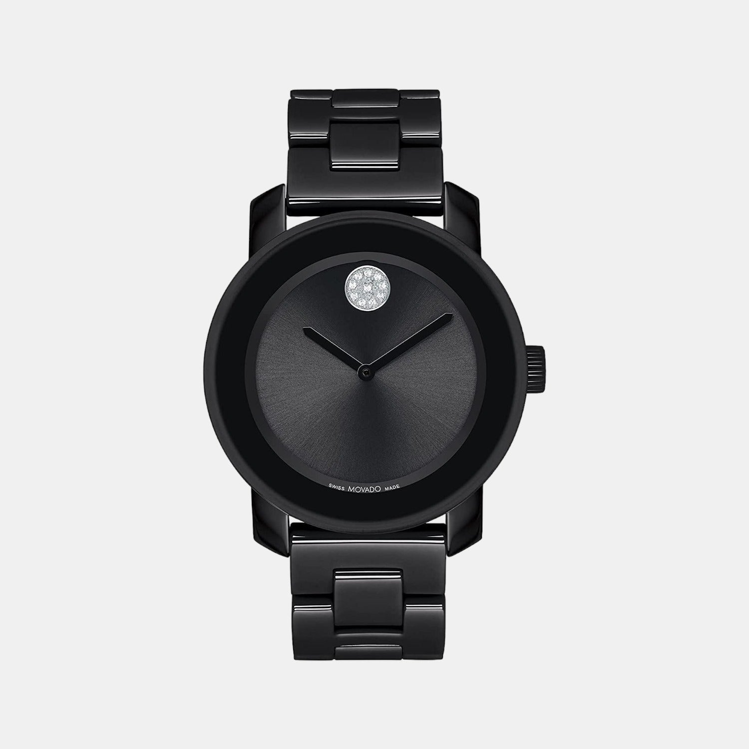 Movado Bold Ceramic Women Quartz Black Dial Analog Stainless Steel Watch 3600803