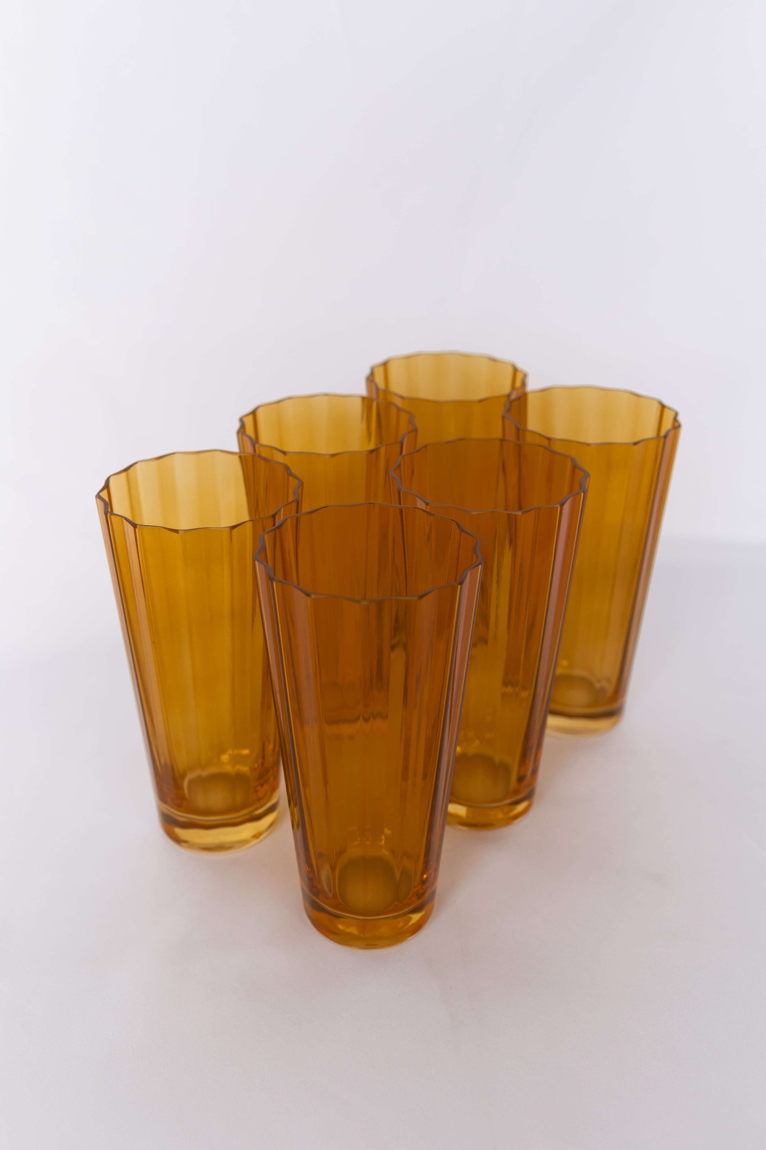 Estelle Colored Glass Estelle Colored Sunday High Balls - Set of 6 {Butterscotch} - view 2